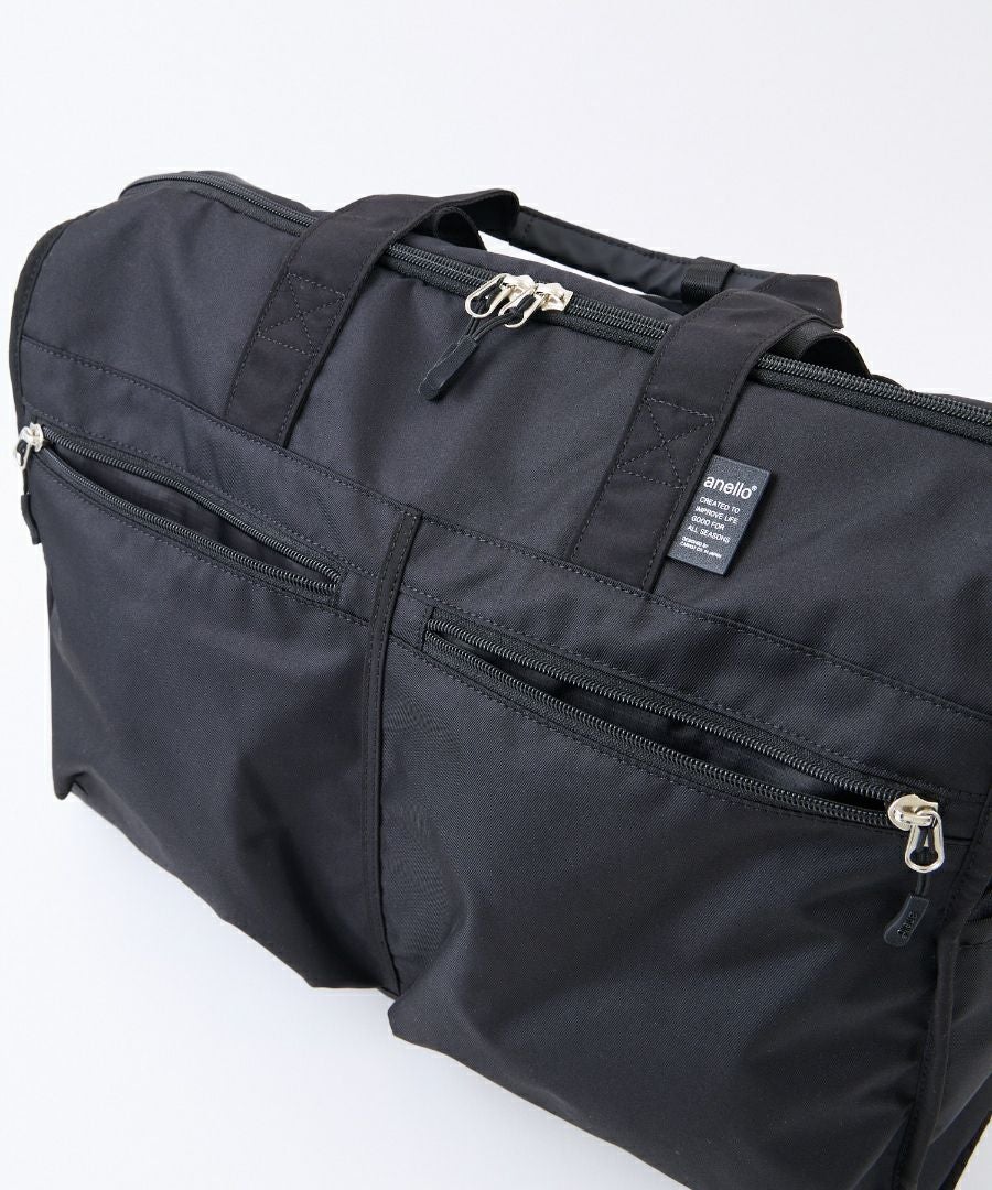 anello ボストンバッグ 両面撥水 軽量 大容量 37L 多機能 10ﾎﾟｹ 2W ｷｬﾘｰｵﾝ ﾎﾞﾄﾙﾎﾟｹ ｼｭｰｽﾞﾎﾟｹ A3 CARRY ATM0951