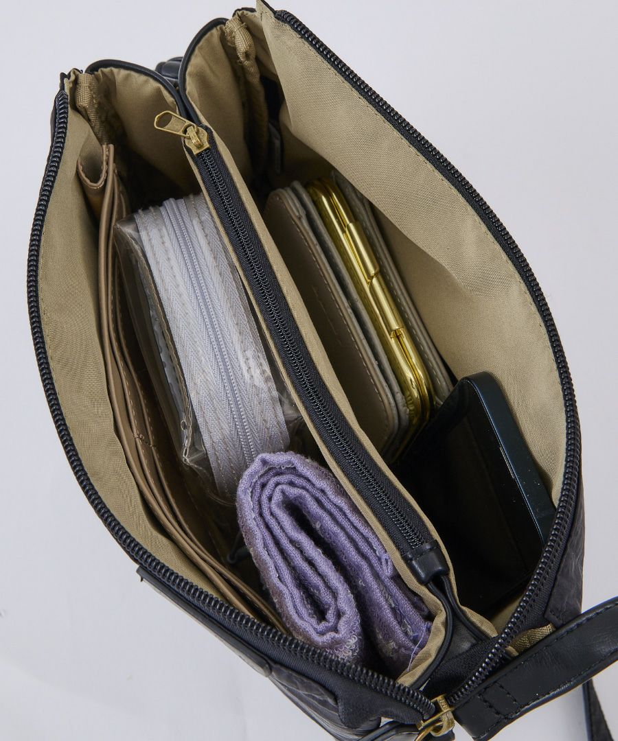 Legato Largo ショルダーバッグ ドット 撥水 多機能ショルダー コンパクト 軽量 0 撥水ドットナイロン LG-F3471