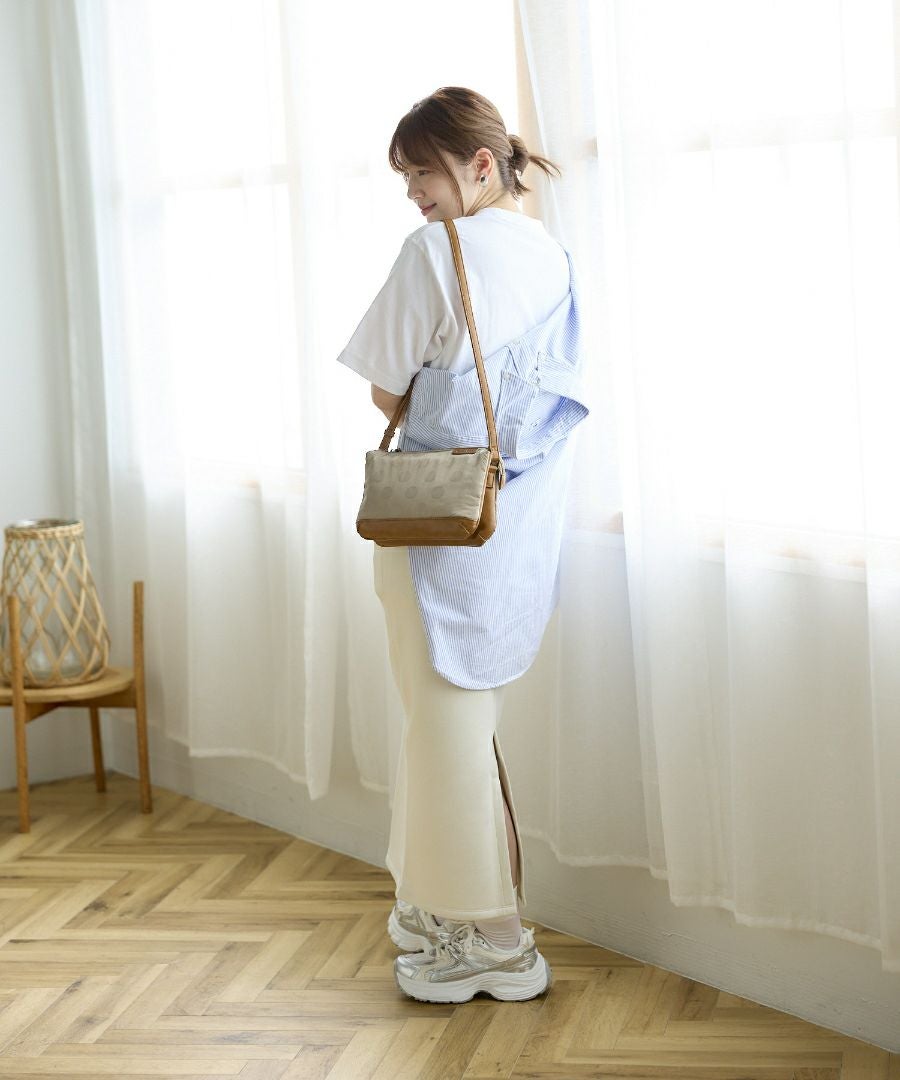 Legato Largo ショルダーバッグ ドット 撥水 多機能ショルダー コンパクト 軽量 0 撥水ドットナイロン LG-F3471