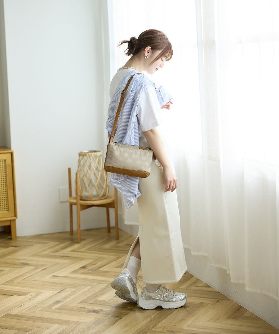 Legato Largo ショルダーバッグ ドット 撥水 多機能ショルダー コンパクト 軽量 0 撥水ドットナイロン LG-F3471