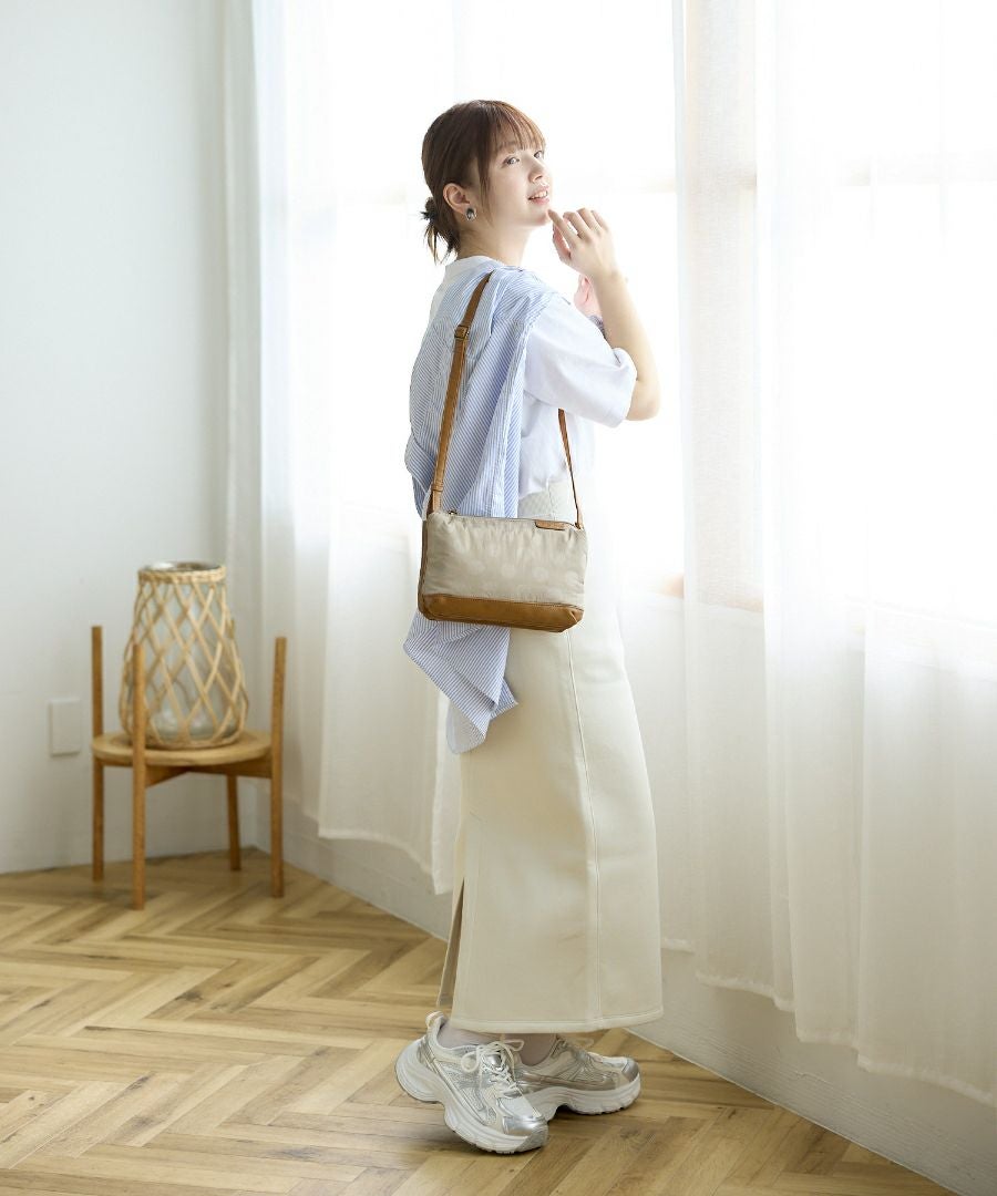 Legato Largo ショルダーバッグ ドット 撥水 多機能ショルダー コンパクト 軽量 0 撥水ドットナイロン LG-F3471