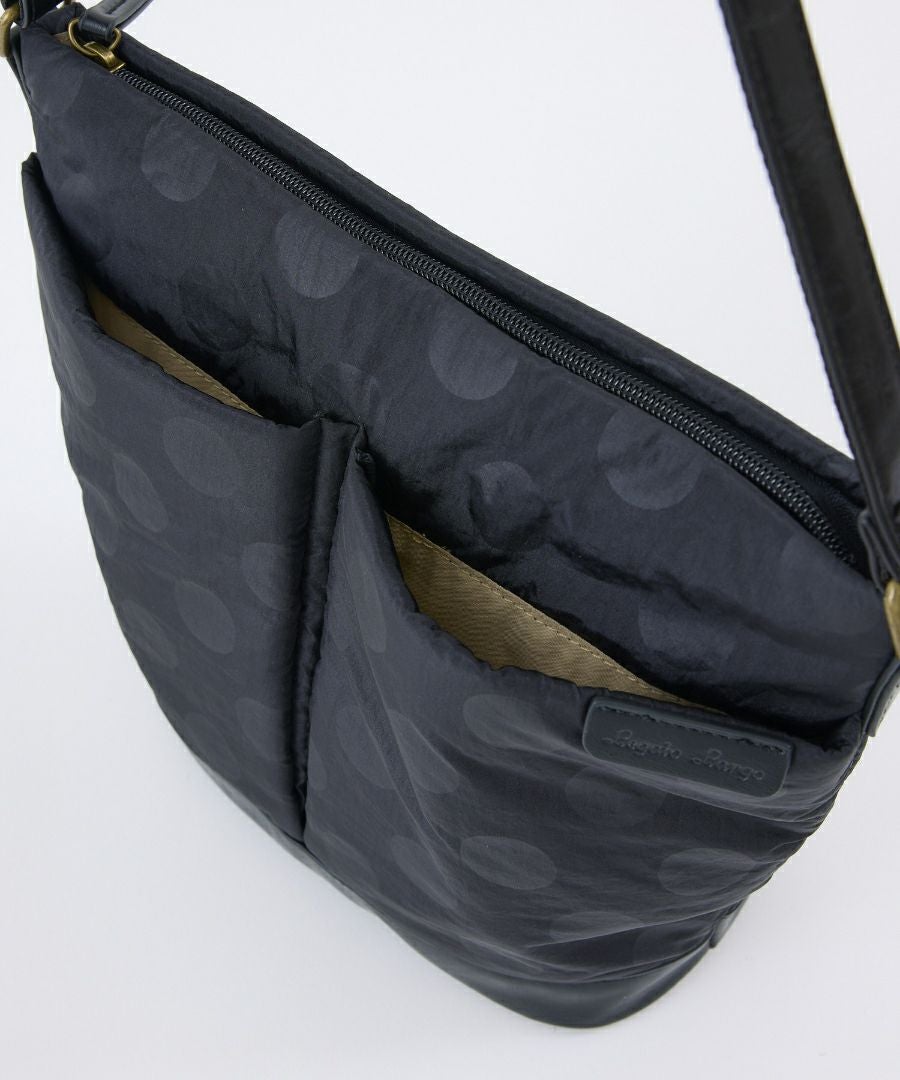 Legato Largo ショルダーバッグ ドット 撥水 バケツ型ショルダー 軽量 A5 撥水ドットナイロン LG-F3472