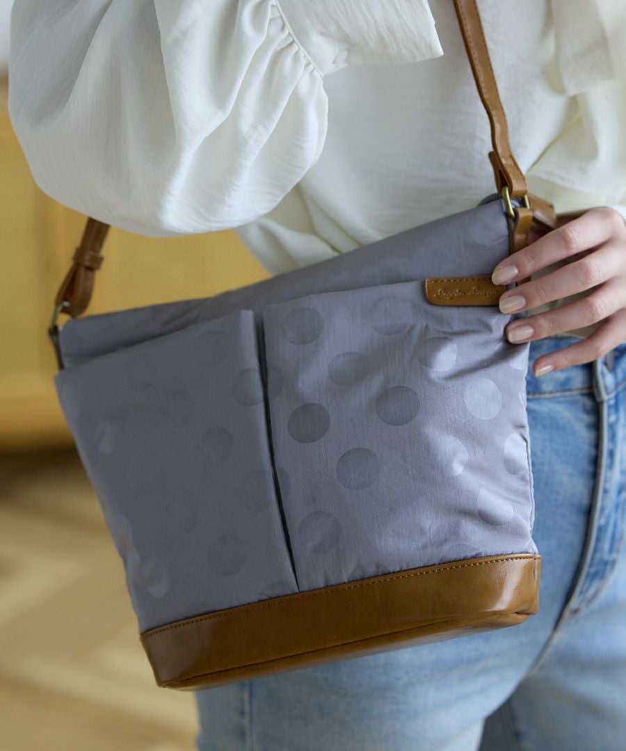 Legato Largo ショルダーバッグ ドット 撥水 バケツ型ショルダー 軽量 A5 撥水ドットナイロン LG-F3472