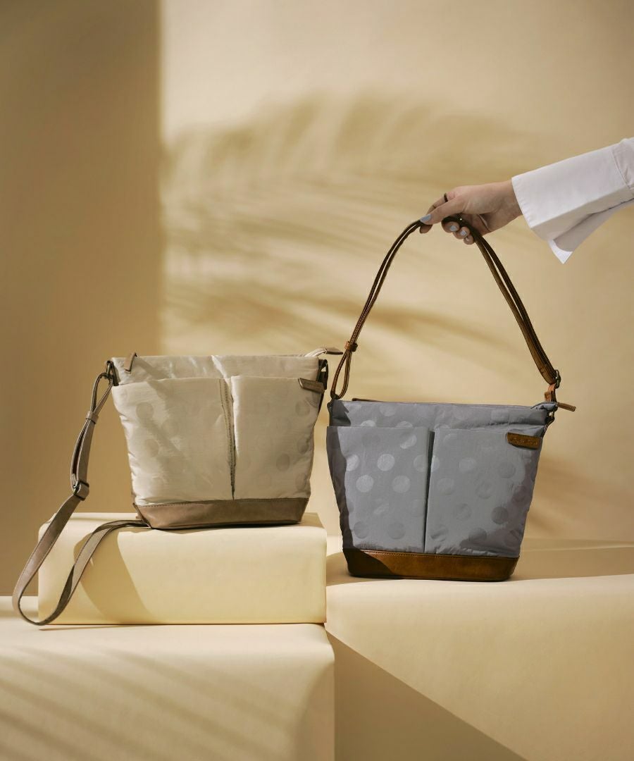 Legato Largo ショルダーバッグ ドット 撥水 バケツ型ショルダー 軽量 A5 撥水ドットナイロン LG-F3472