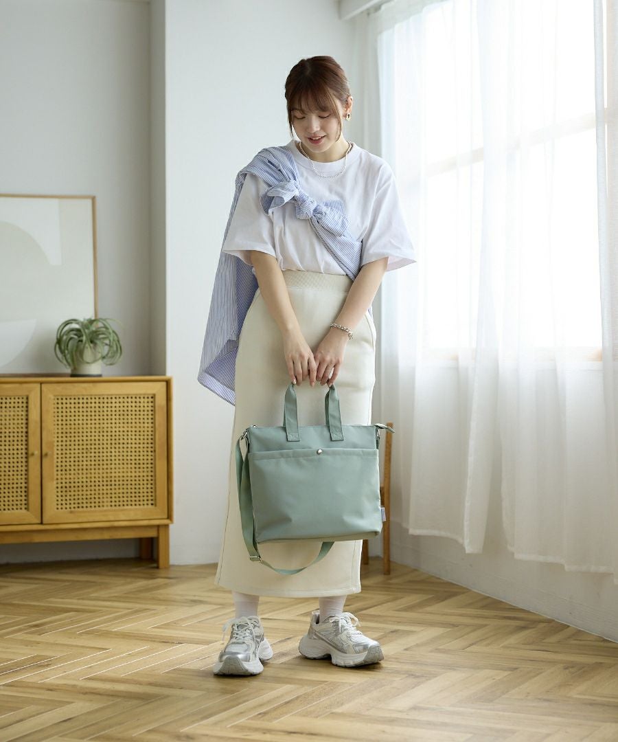 Legato Largo トートバッグ 両面撥水 本体保冷 軽量 ショルダー付き A4 おさんぽBAG LH-D1443