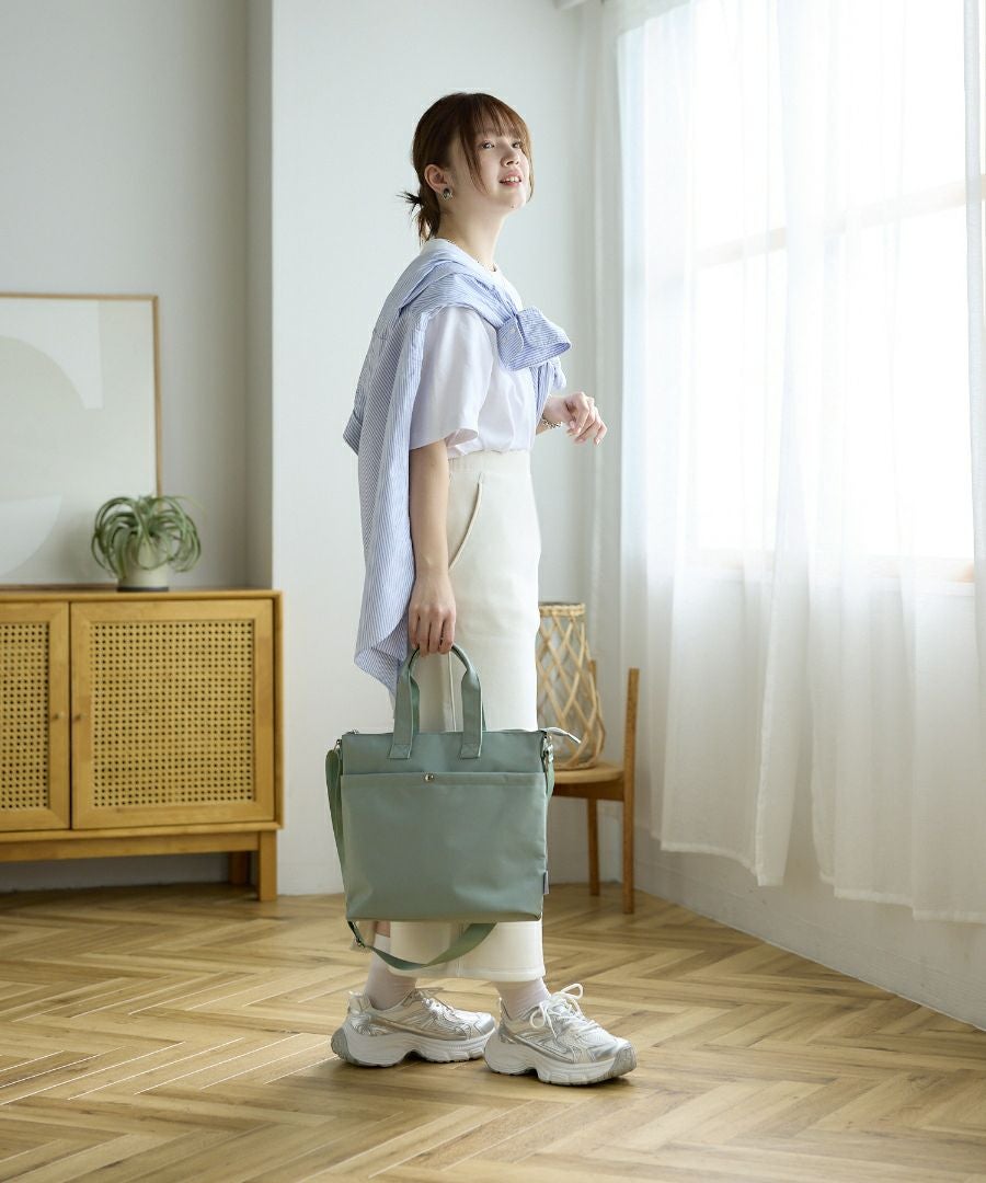 Legato Largo トートバッグ 両面撥水 本体保冷 軽量 ショルダー付き A4 おさんぽBAG LH-D1443