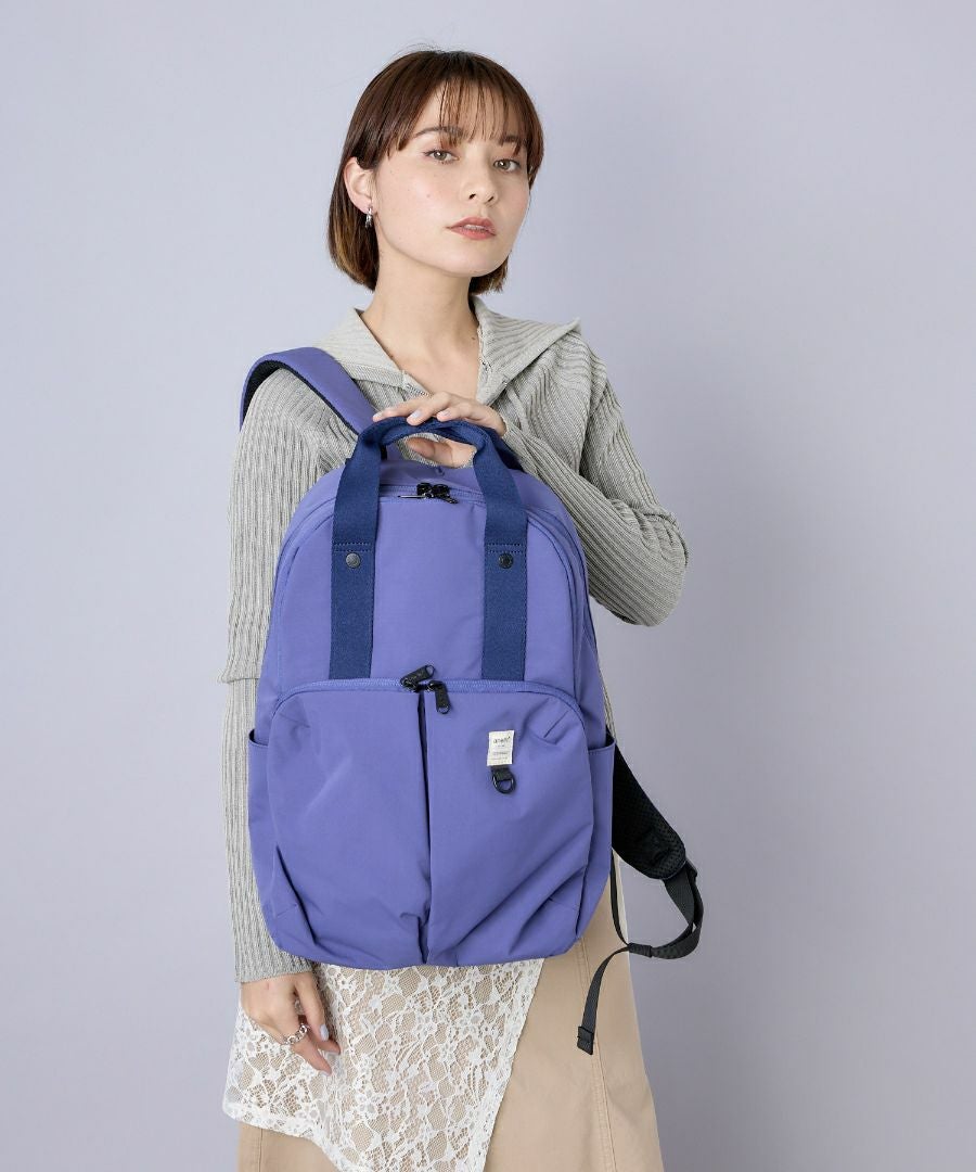 anello リュック バックパック 両面撥水 軽量 12ポケット PC収納 キャリーオン A4 NEW STANDARD AGB5003