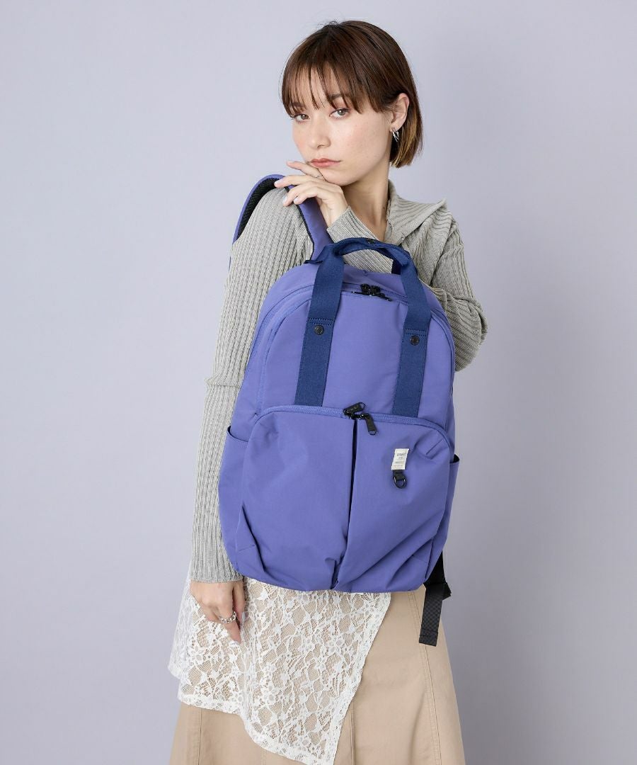 anello リュック バックパック 両面撥水 軽量 12ポケット PC収納 キャリーオン A4 NEW STANDARD AGB5003