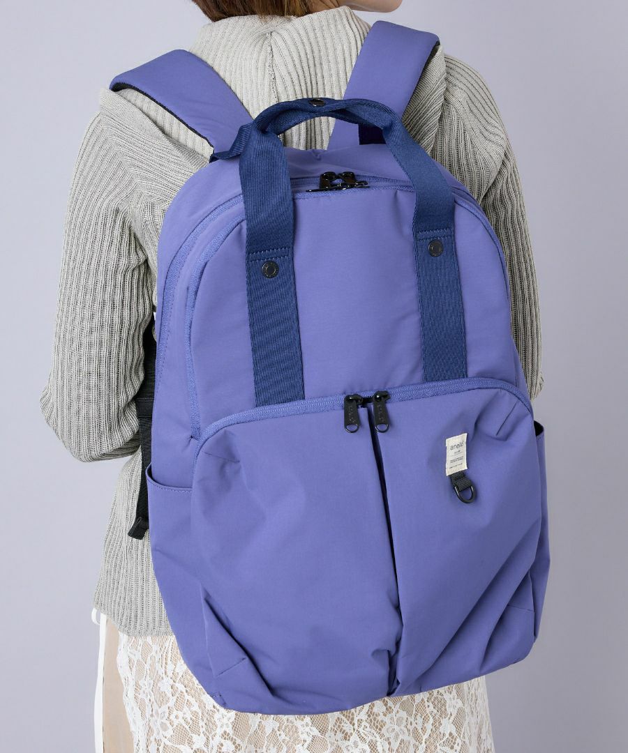 anello リュック バックパック 両面撥水 軽量 12ポケット PC収納 キャリーオン A4 NEW STANDARD AGB5003