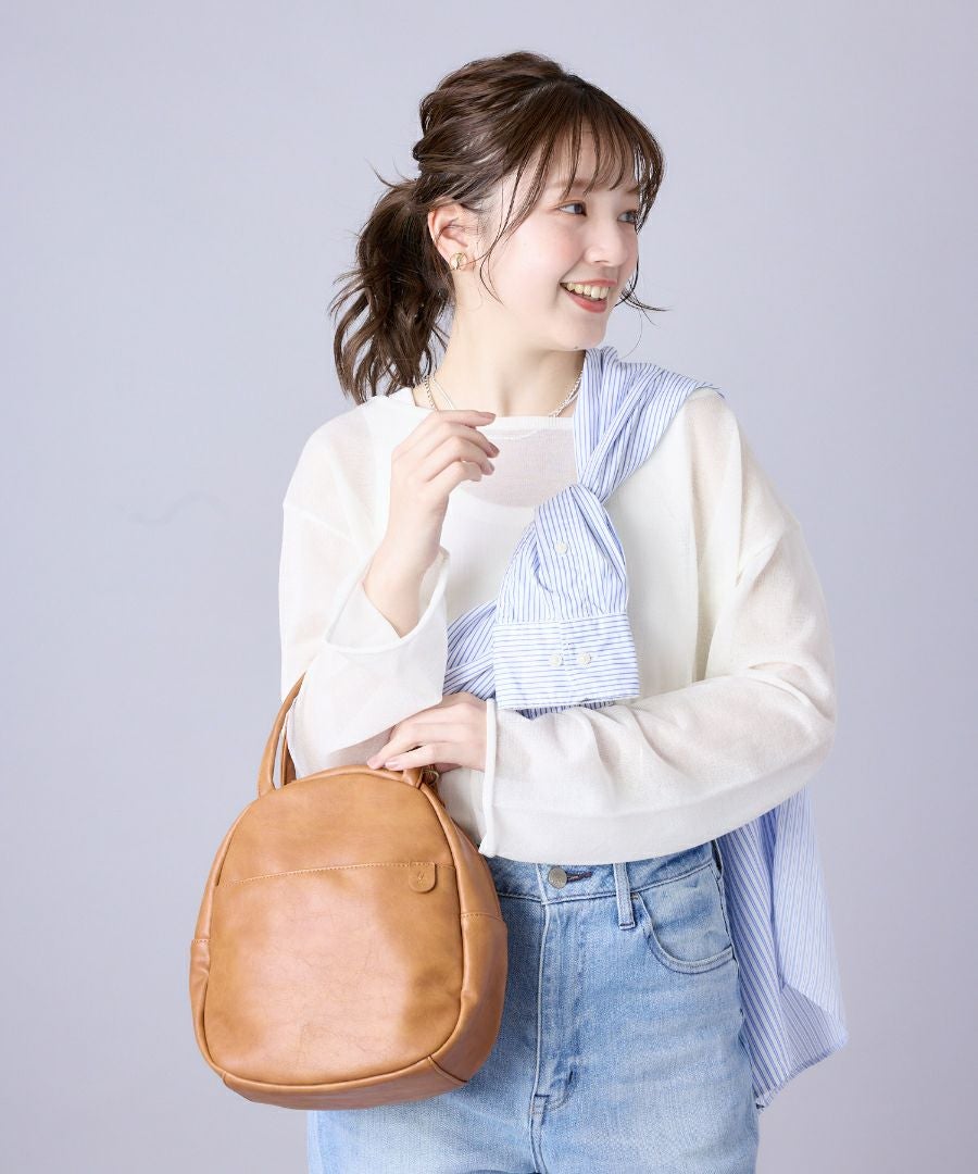 Legato Largo ショルダーバッグ 2WAY ヴィンテージ 自立 本革風合皮 A5 ナチュラルヴィンテージ LG-V0422