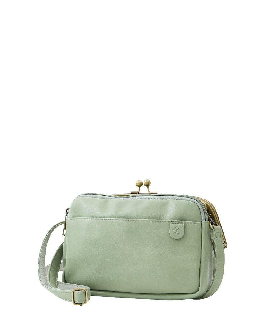 Legato Largo ショルダーバッグ お財布機能付き ヴィンテージ 自立 本革風生地 がま口 mini ナチュラルヴィンテージ LG-V0424