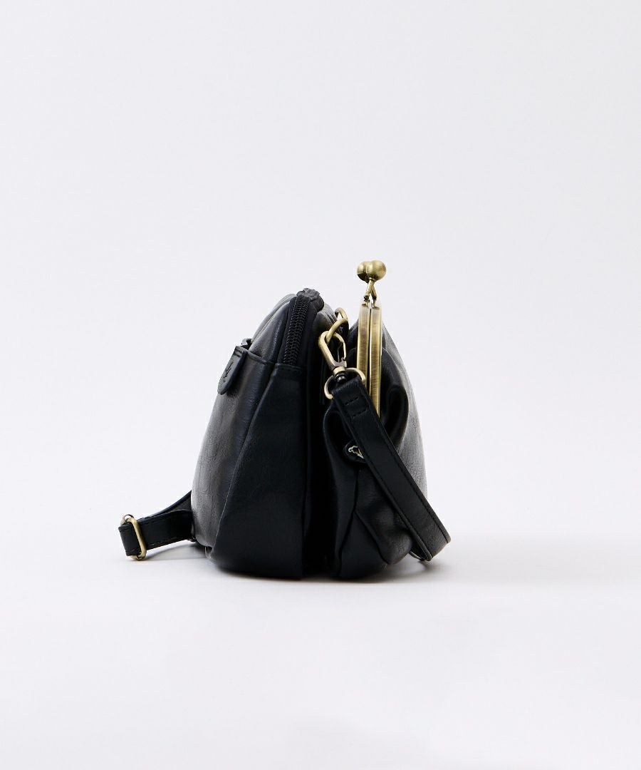 Legato Largo ショルダーバッグ お財布機能付き ヴィンテージ 自立 本革風生地 がま口 mini ナチュラルヴィンテージ LG-V0424