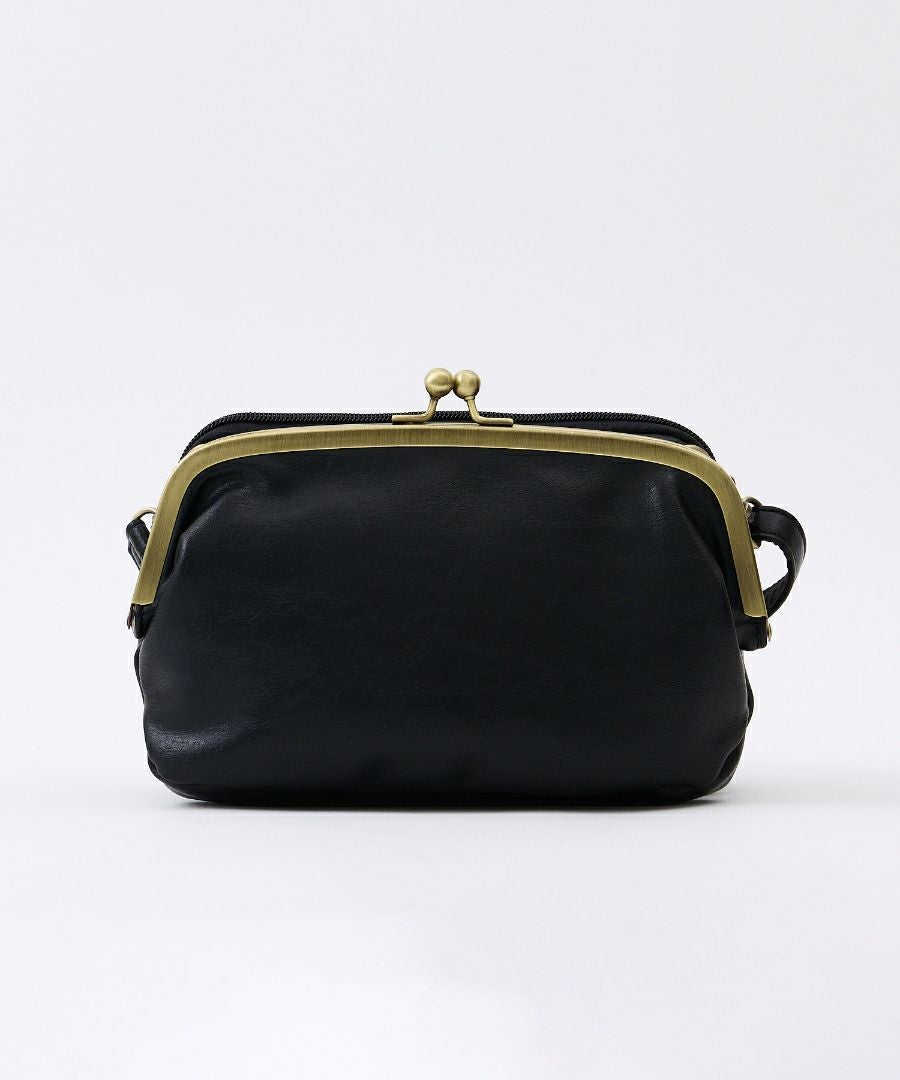 Legato Largo ショルダーバッグ お財布機能付き ヴィンテージ 自立 本革風生地 がま口 mini ナチュラルヴィンテージ LG-V0424