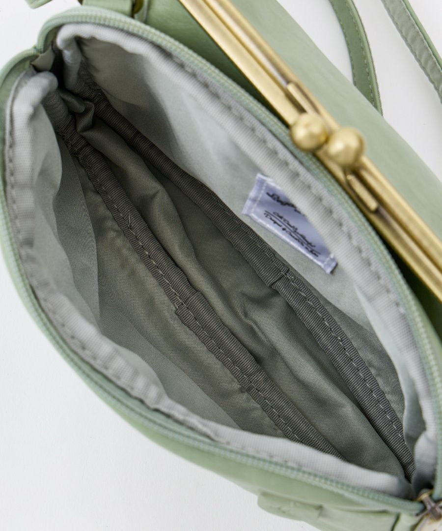 Legato Largo ショルダーバッグ お財布機能付き ヴィンテージ 自立 本革風生地 がま口 mini ナチュラルヴィンテージ LG-V0424