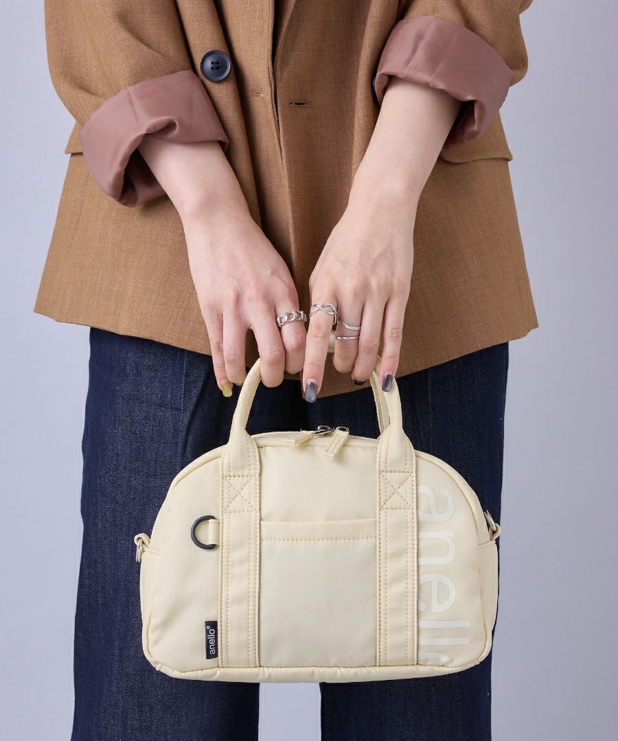 anello ショルダーバッグ 両面撥水 ラバープリント パディング Dカン 2WAY mini ALF AIY0132