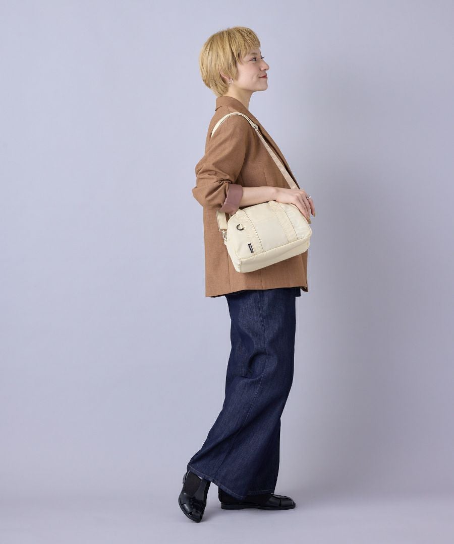 anello ショルダーバッグ 両面撥水 ラバープリント パディング Dカン 2WAY mini ALF AIY0132