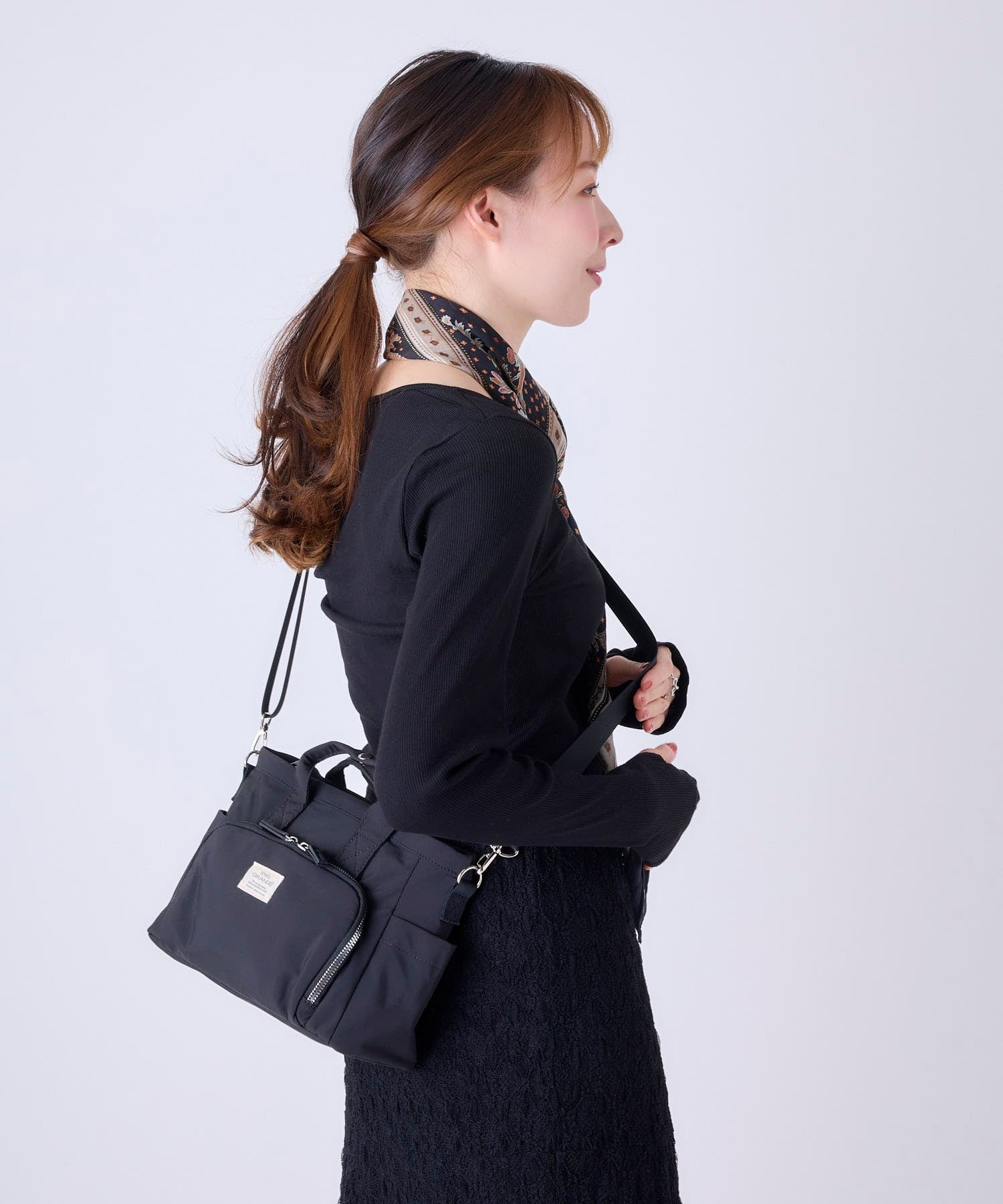 anello GRANDE ショルダーバッグ 両面撥水 10ポケット 金属ビスロンファスナー 2WAY A5 CORY GGY0151