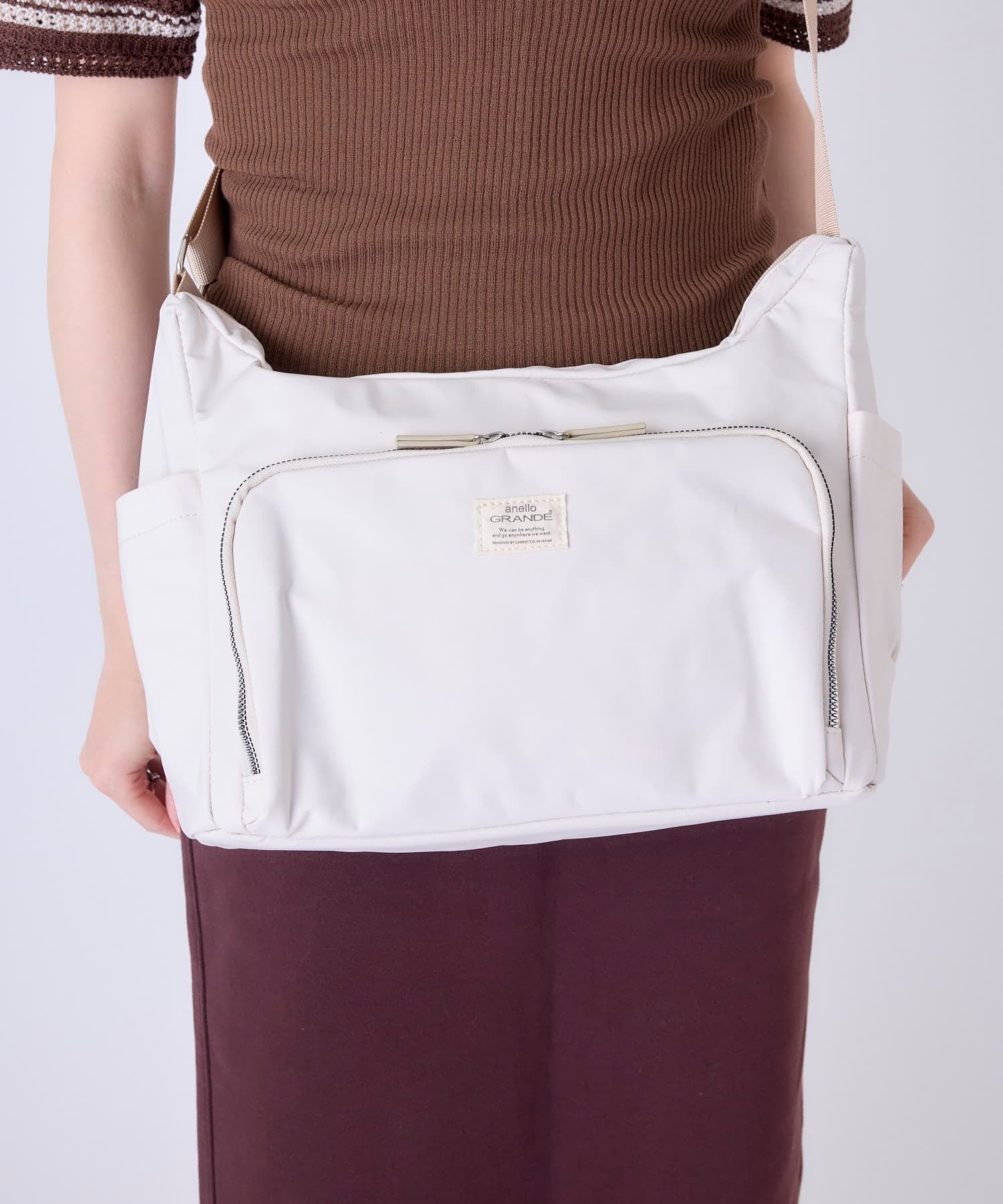 anello GRANDE ショルダーバッグ 両面撥水 10ポケット 金属ビスロンファスナー A4 CORY GGY0152