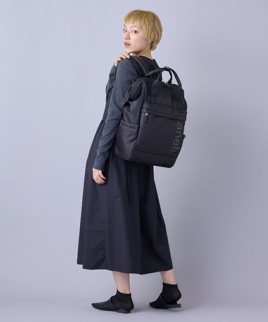 anello リュック バックパック 両面撥水 ﾗﾊﾞｰﾌﾟﾘﾝﾄ ﾊﾟﾃﾞｨﾝｸﾞ Dｶﾝ PC収納 ｷｬﾘｰｵﾝ ｾｷｭﾘﾃｨﾎﾟｹｯﾄ A4 ALF AIY0137
