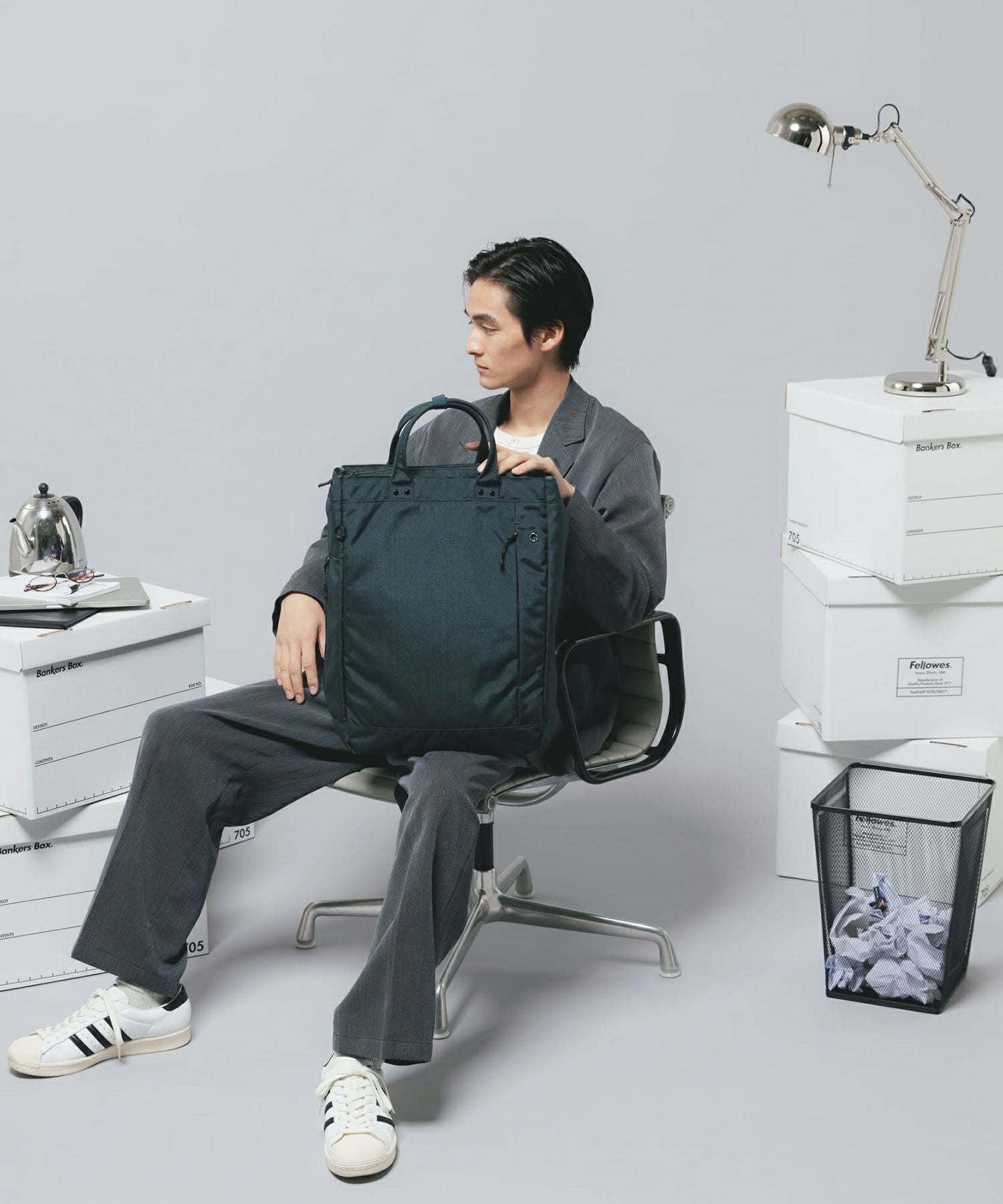 fulcro トートバッグ 両面撥水 多収納 縦型トート 仕事にも使える PC収納付き A4  fma-0036