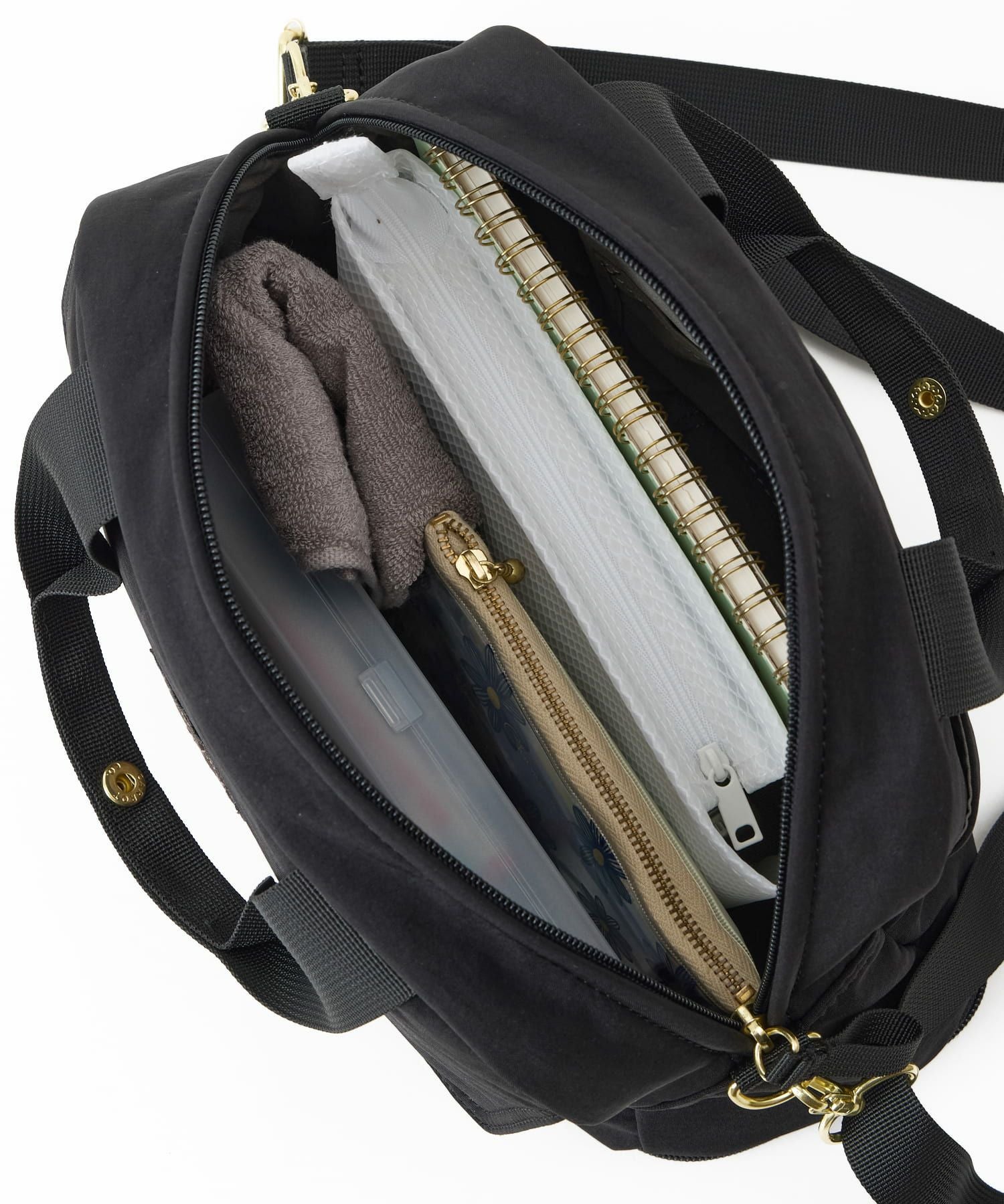 Legato Largo ショルダーバッグ 拡張 軽量 自立 撥水 2WAY ﾊﾝﾄﾞﾙ留め付 600mlﾎﾞﾄﾙと長財布が同時収納 0 ひろがるかばん LH-W0112