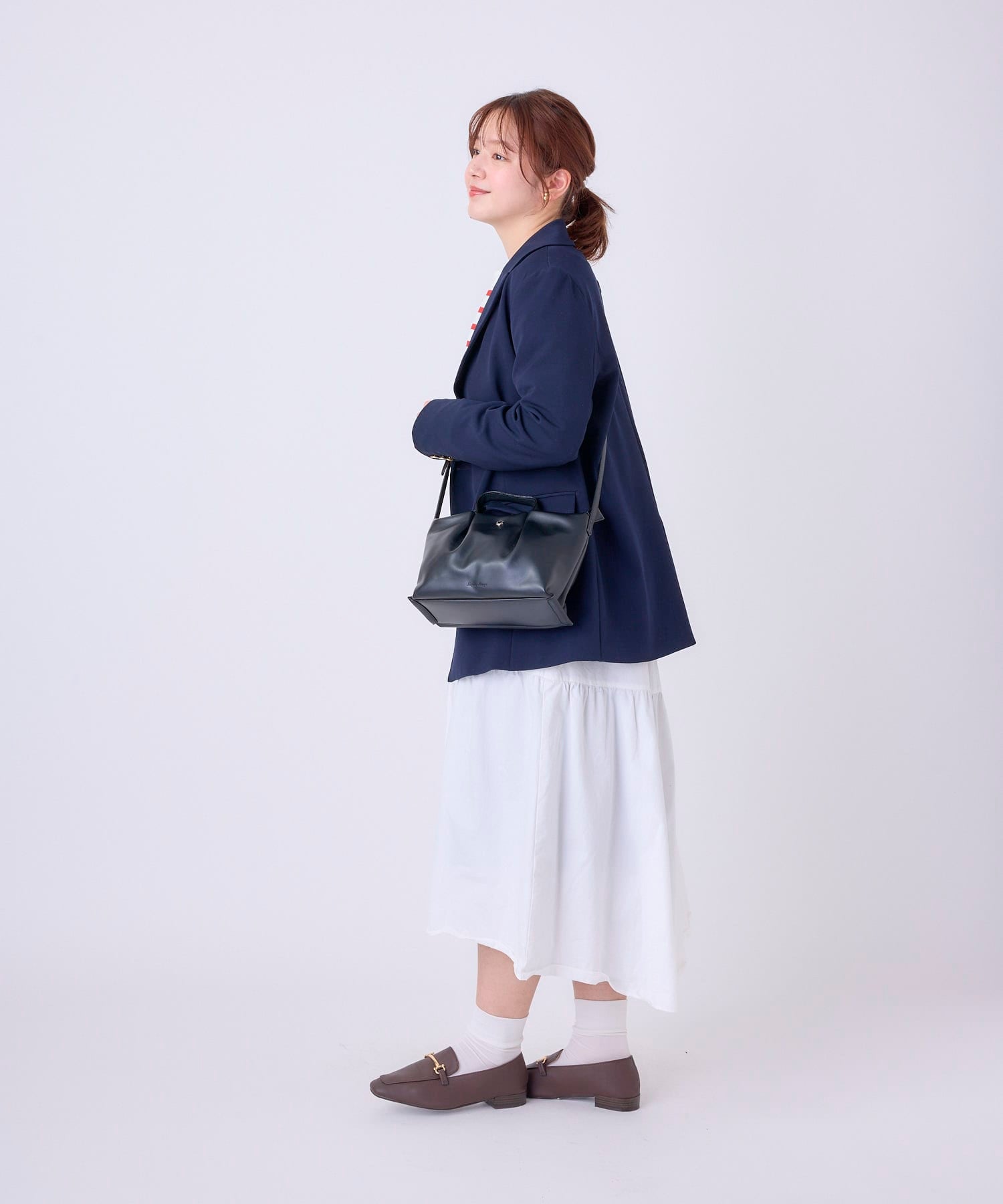 Legato Largo ショルダーバッグ 三層 ハンドル付き ショルダーパッド 肩楽 mini 肩楽 LH-W0163