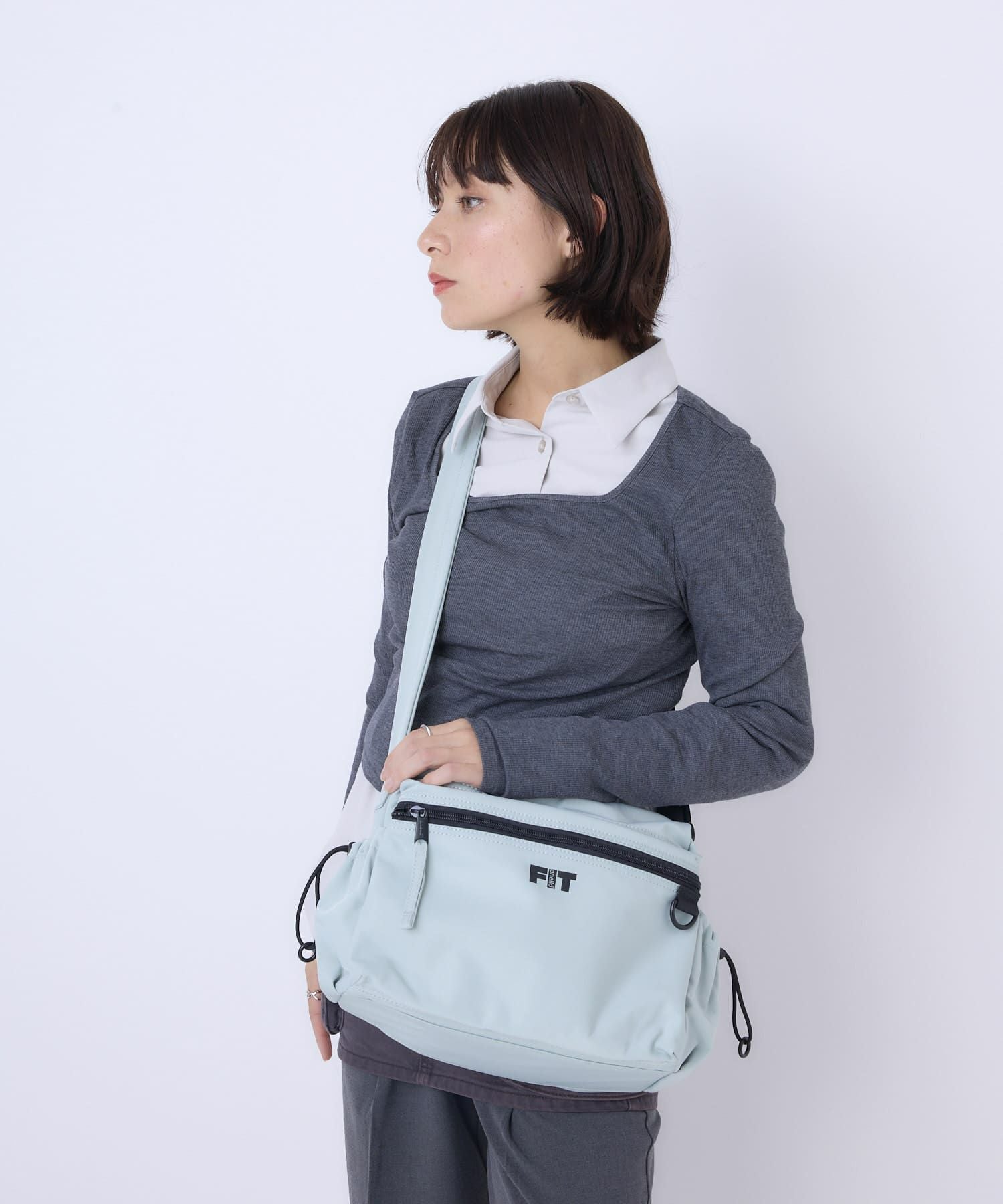 anello FIT LYRA ショルダーバッグ A5収納 軽量 両面撥水 AGB5122 ブルーグレー