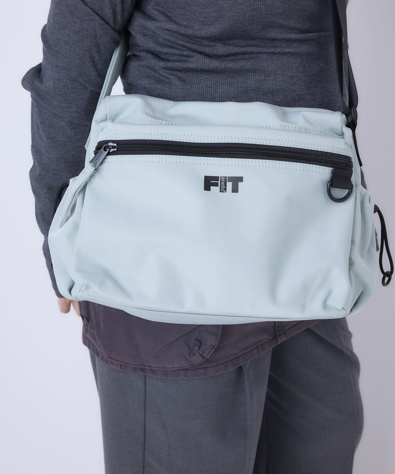 anello FIT LYRA ショルダーバッグ A5収納 軽量 両面撥水 AGB5122 ブルーグレー