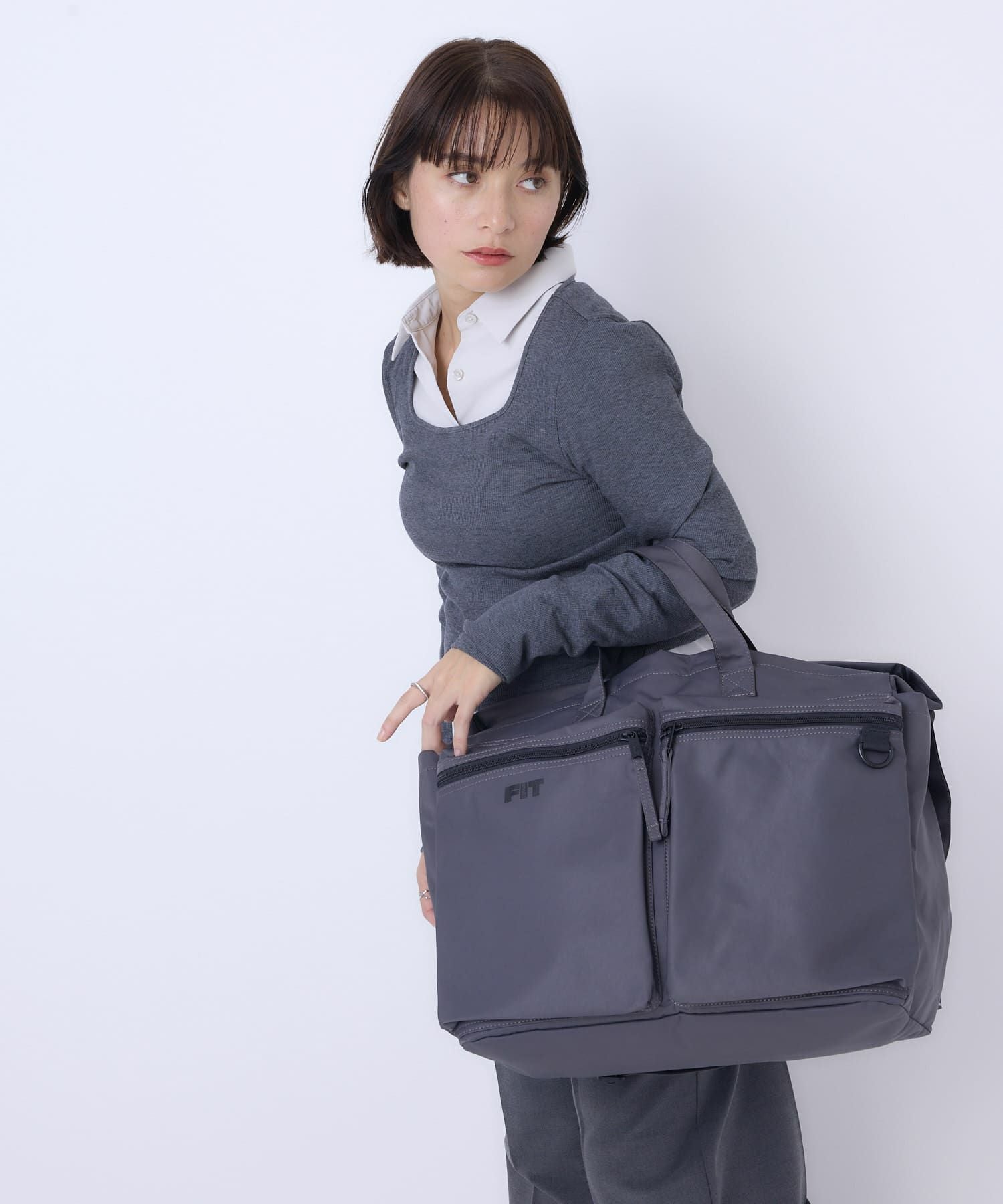 anello FIT LYRA トートバッグ ２WAY A3収納 軽量 両面撥水 AGB5124 グレー