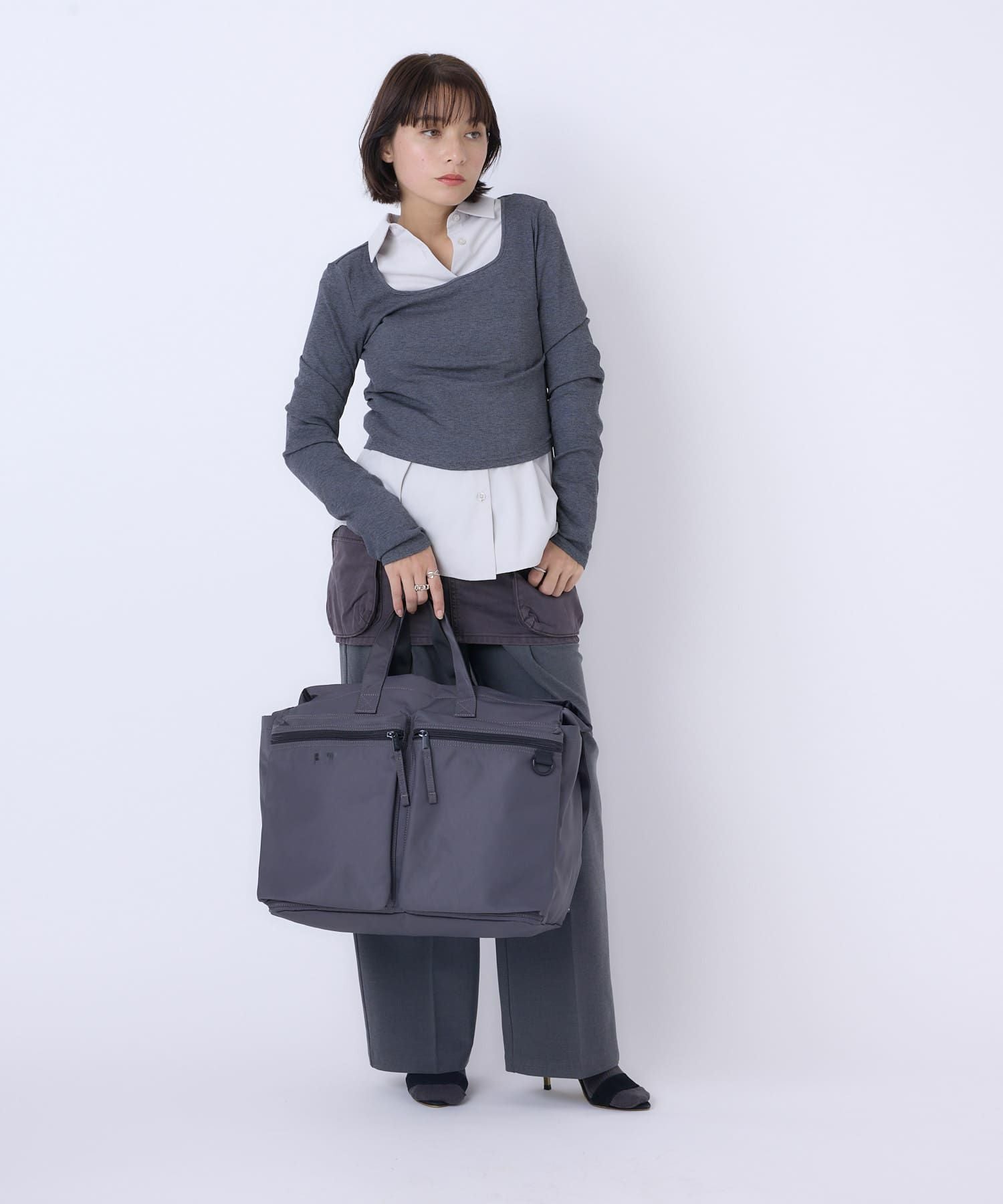 anello FIT LYRA トートバッグ ２WAY A3収納 軽量 両面撥水 AGB5124 グレー