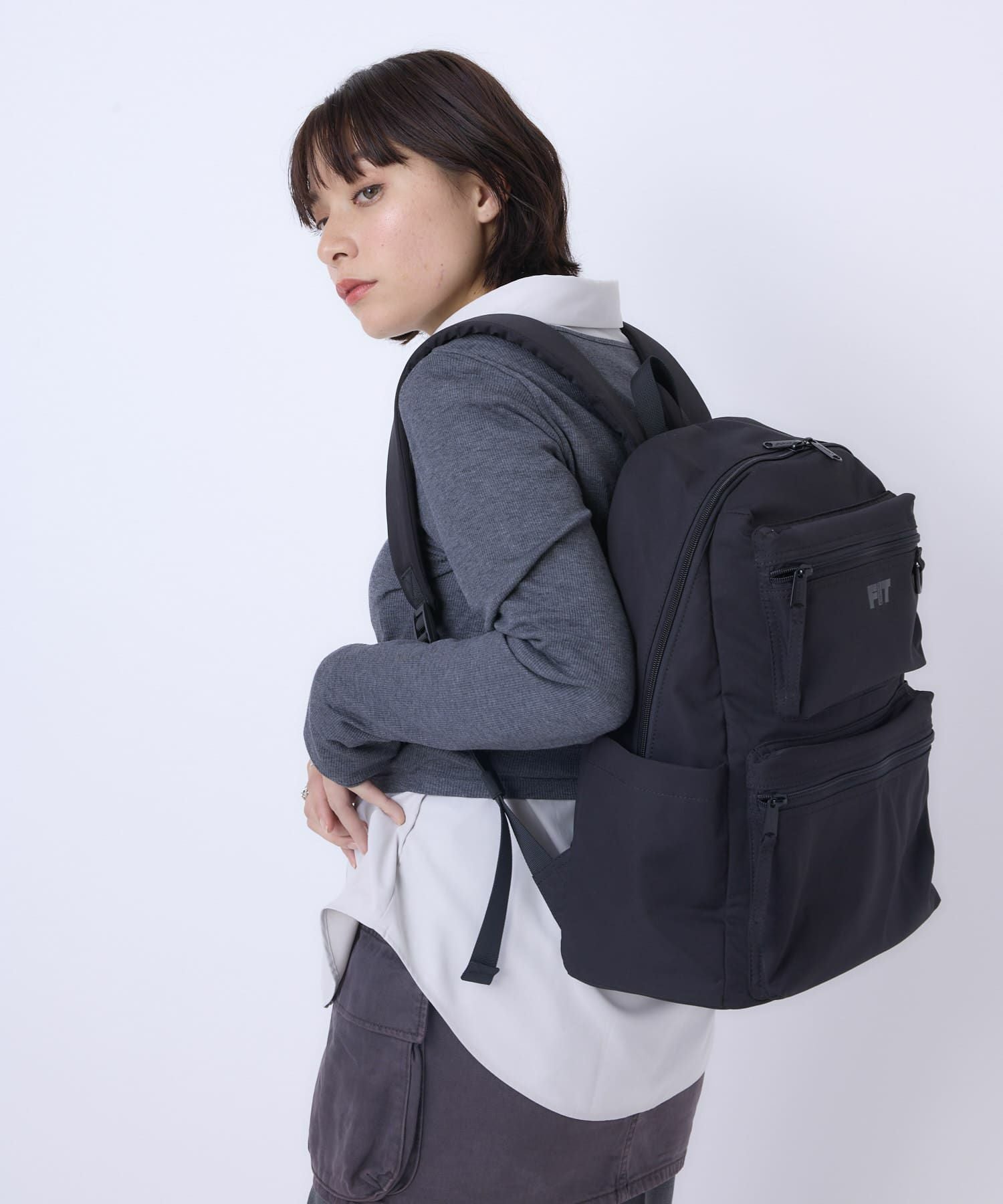 anello FIT LYRA バックパック リュック A4収納 軽量 両面撥水 AGB5125 ブラック