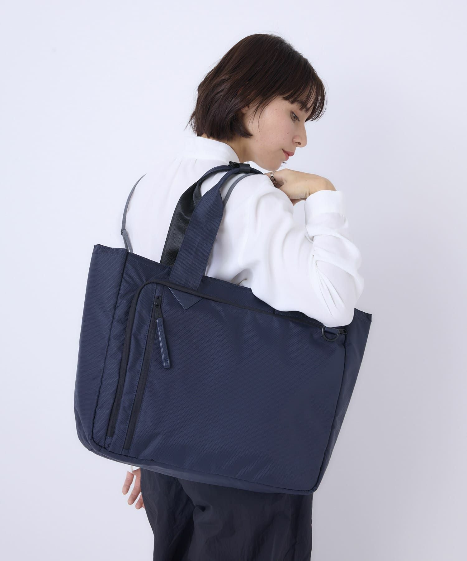 【未使用】CHERVO ネイビー トートバッグ anello ビジネストート DEVON｜520g 15インチPC対応 L字ガジェット 撥水