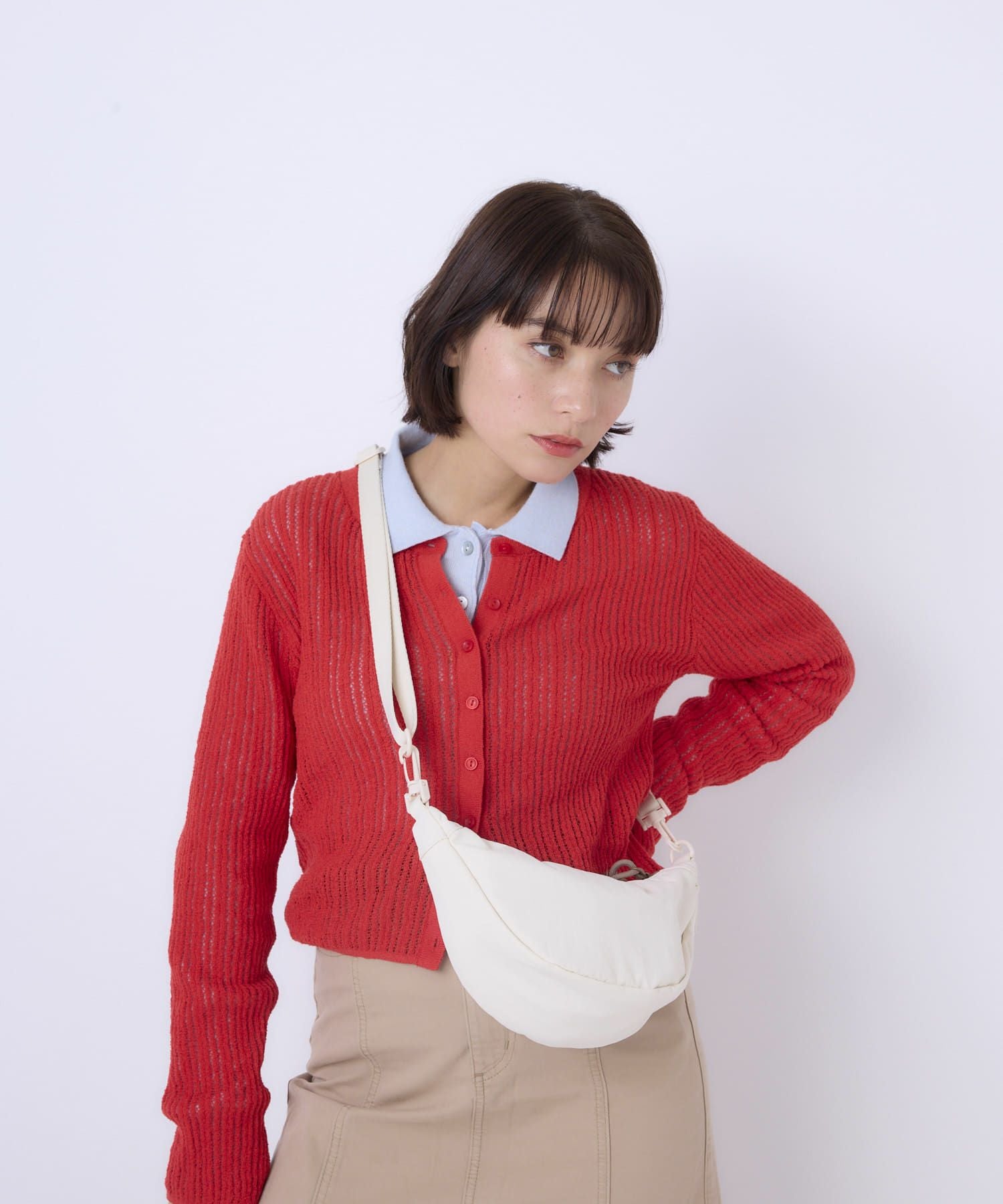 anello MATE POMY　ミニショルダー ショルダーバッグ 2WAY 軽量　両面撥水 AIY0211 アイボリー