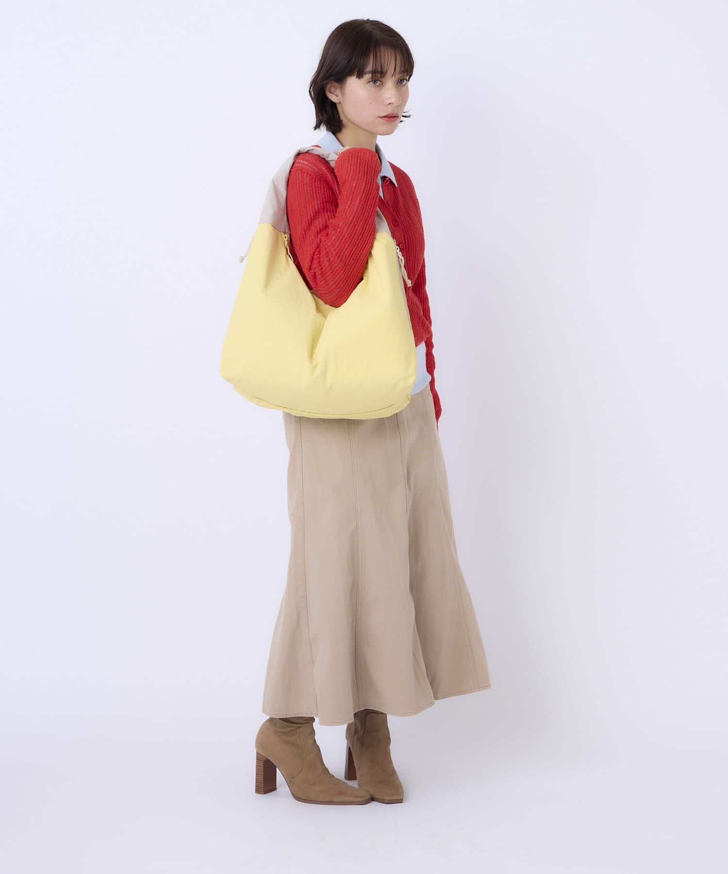 anello MATE トートバッグ A4収納 軽量 両面撥水 AIY0212 ライトイエロー