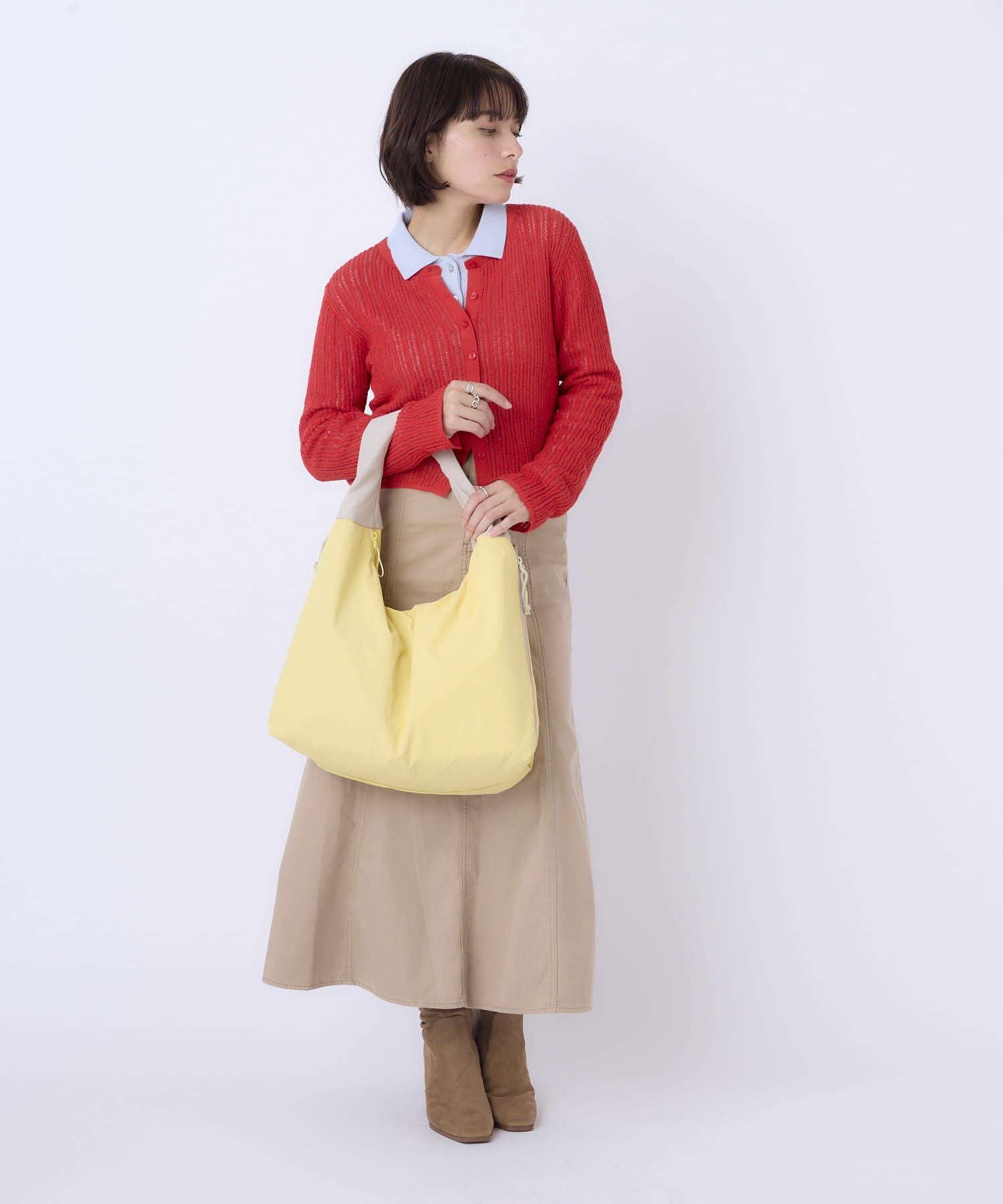 anello MATE トートバッグ A4収納 軽量 両面撥水 AIY0212 ライトイエロー