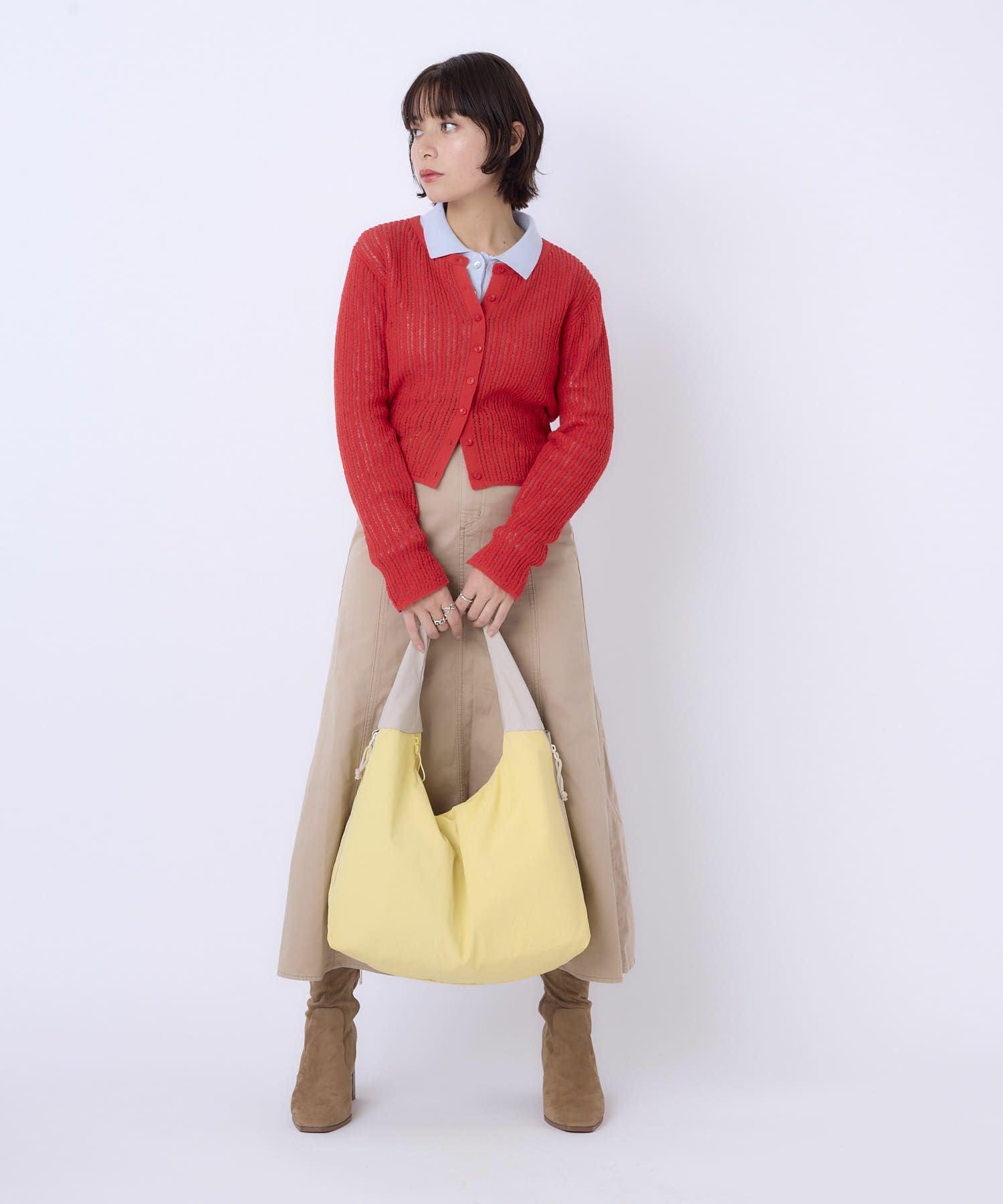 anello MATE トートバッグ A4収納 軽量 両面撥水 AIY0212 ライトイエロー