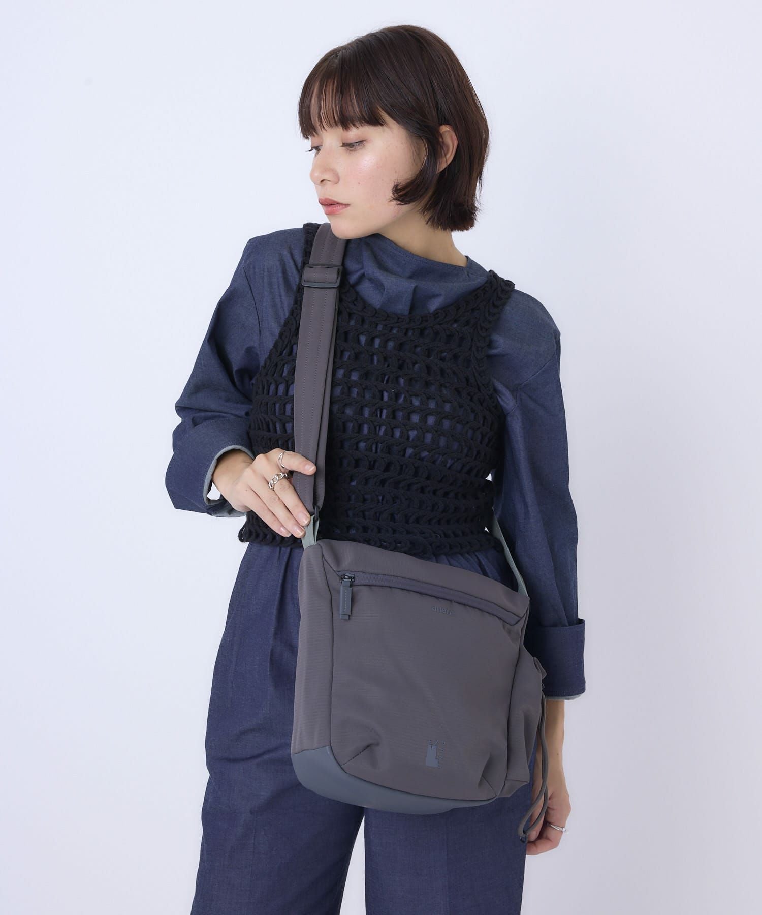 anello ショルダーバッグ 両面撥水 A5収納 JASPER ATB5141 グレー