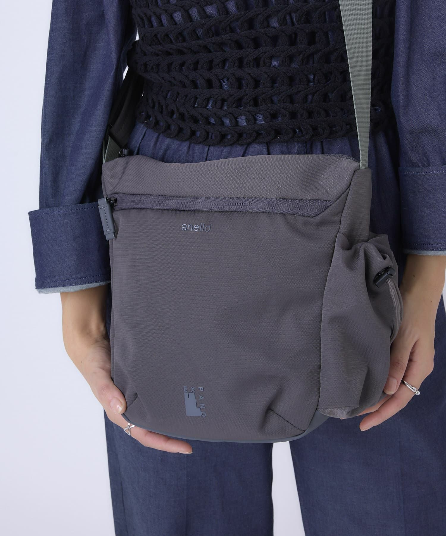 anello ショルダーバッグ 両面撥水 A5収納 JASPER ATB5141 グレー