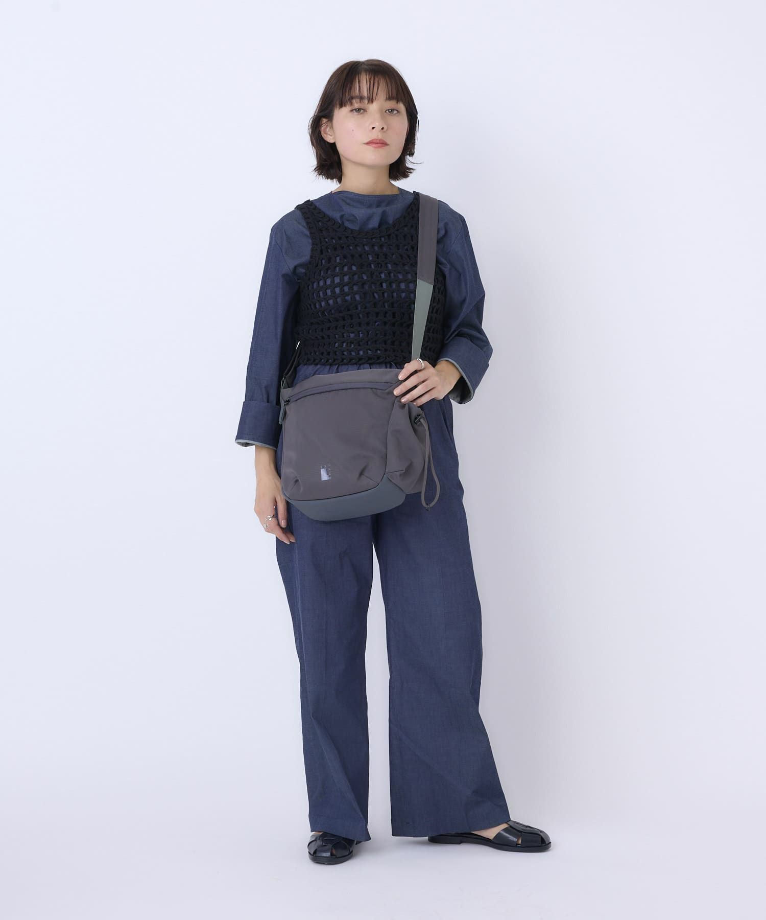 anello ショルダーバッグ 両面撥水 A5収納 JASPER ATB5141 グレー