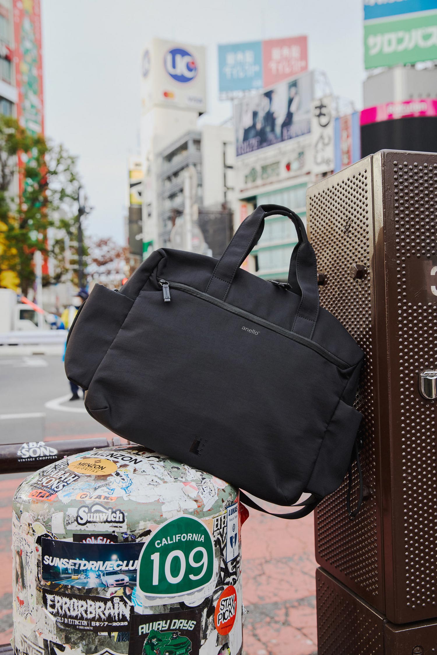 anello ボストンバッグ 両面撥水 キャリーオン JASPER ATB5142 ネイビー