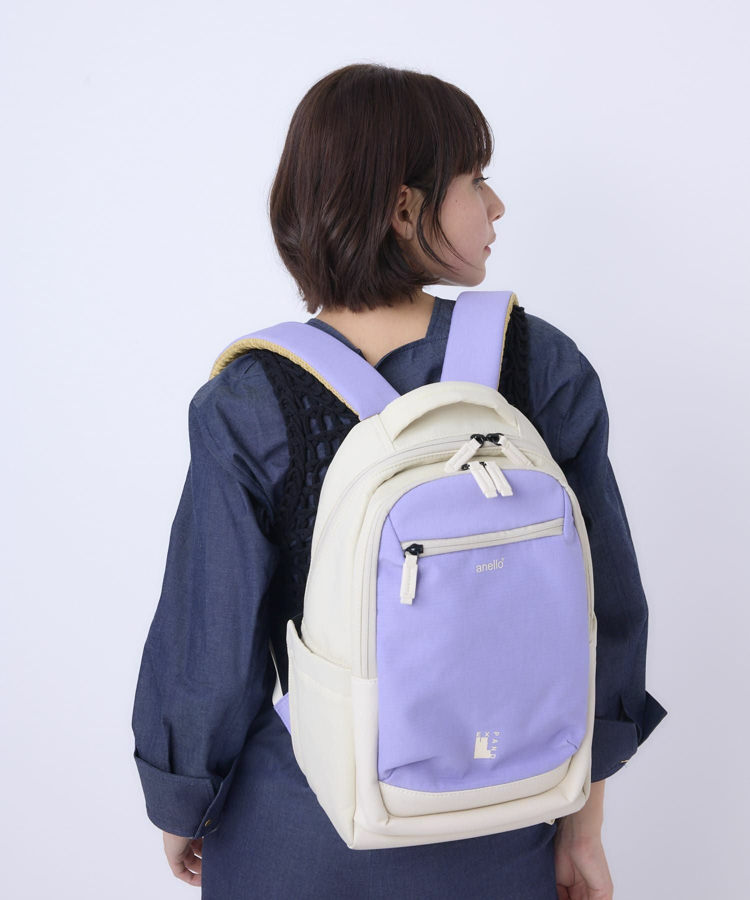 anello リュック バックパック PC収納 A4収納 両面撥水 JASPER ATB5143 ラベンダー