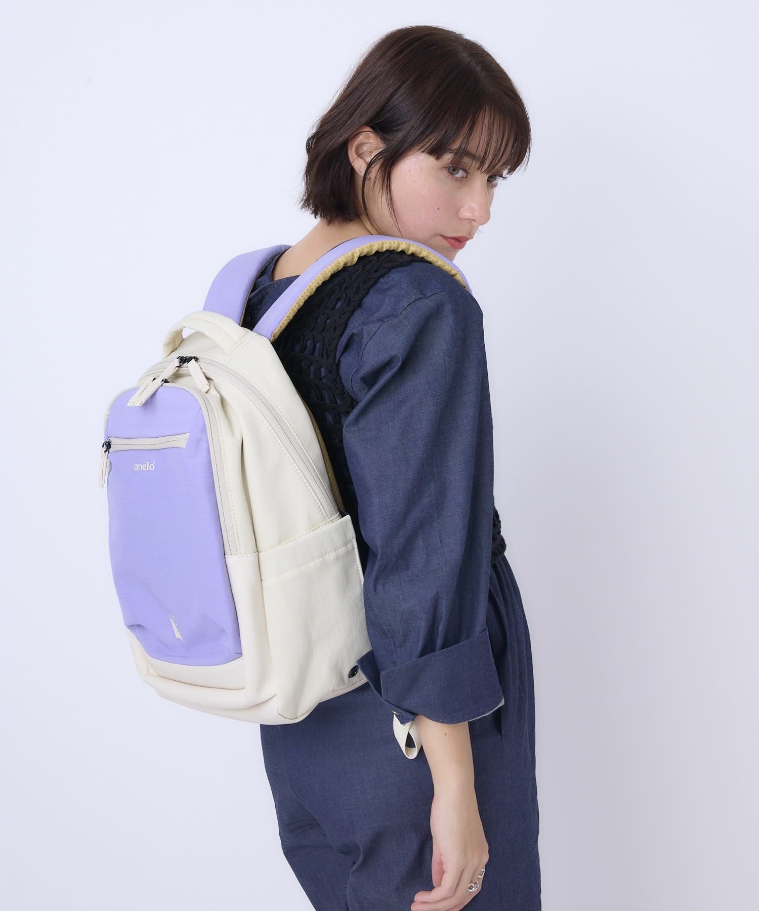 anello リュック バックパック PC収納 A4収納 両面撥水 JASPER ATB5143 ラベンダー