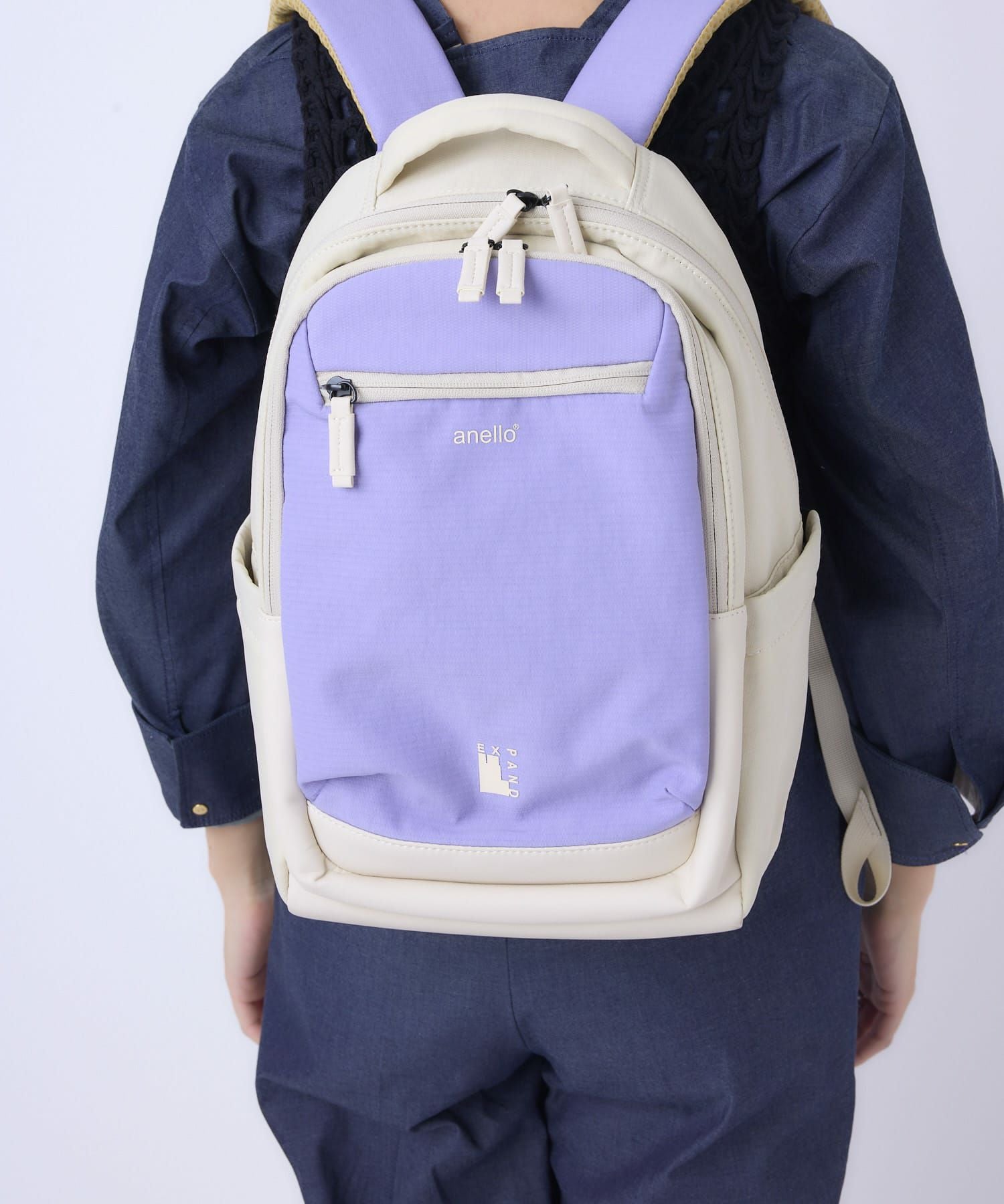 anello リュック バックパック PC収納 A4収納 両面撥水 JASPER ATB5143 ラベンダー