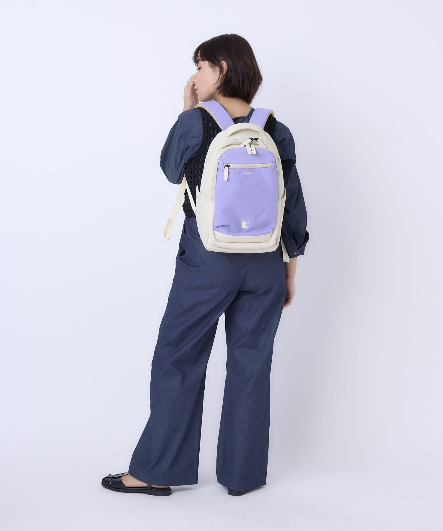 anello リュック バックパック PC収納 A4収納 両面撥水 JASPER ATB5143 ラベンダー