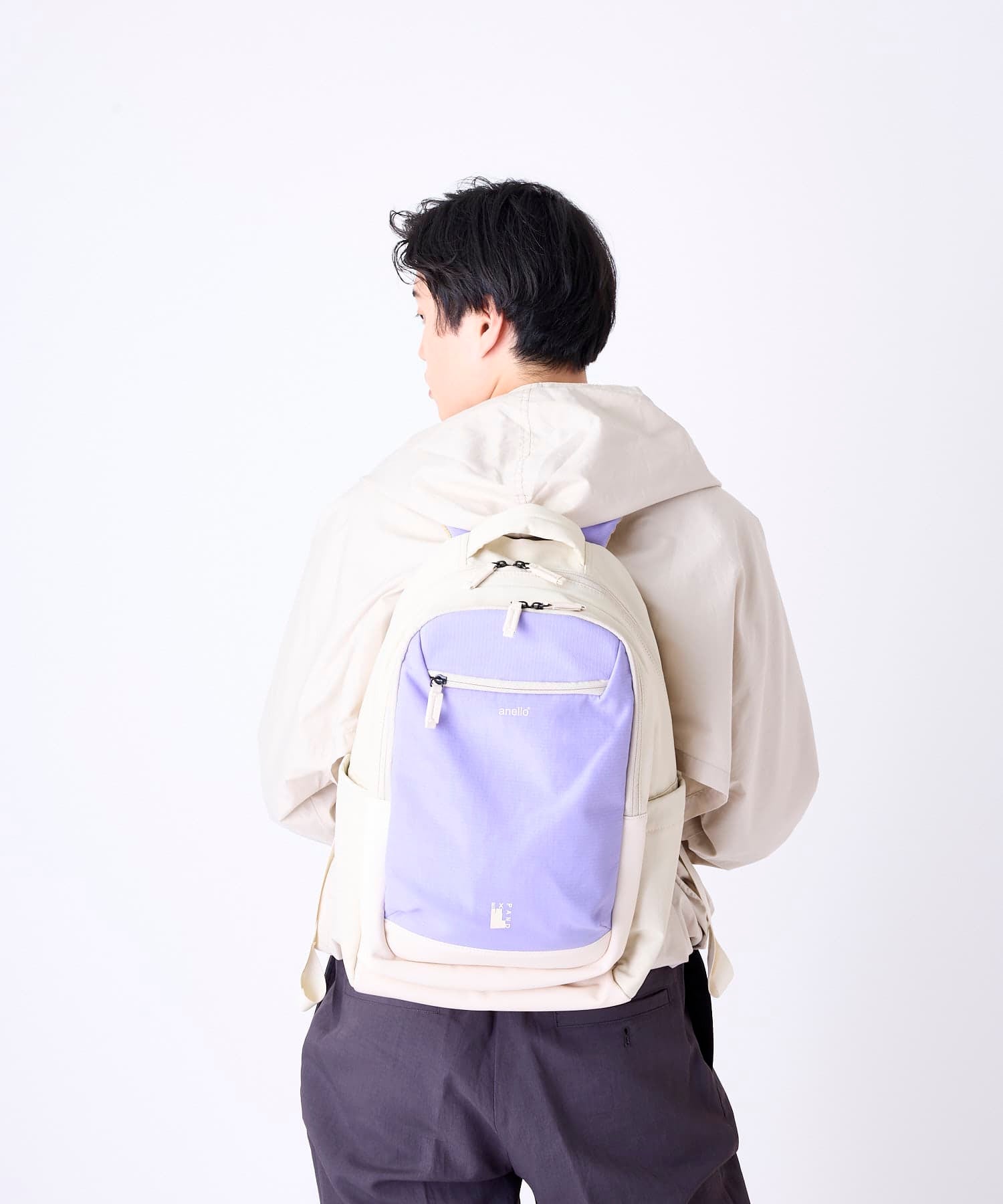 anello リュック バックパック　PC収納 A4収納 両面撥水 キャリーオン JASPERA ATB5144 ラベンダー