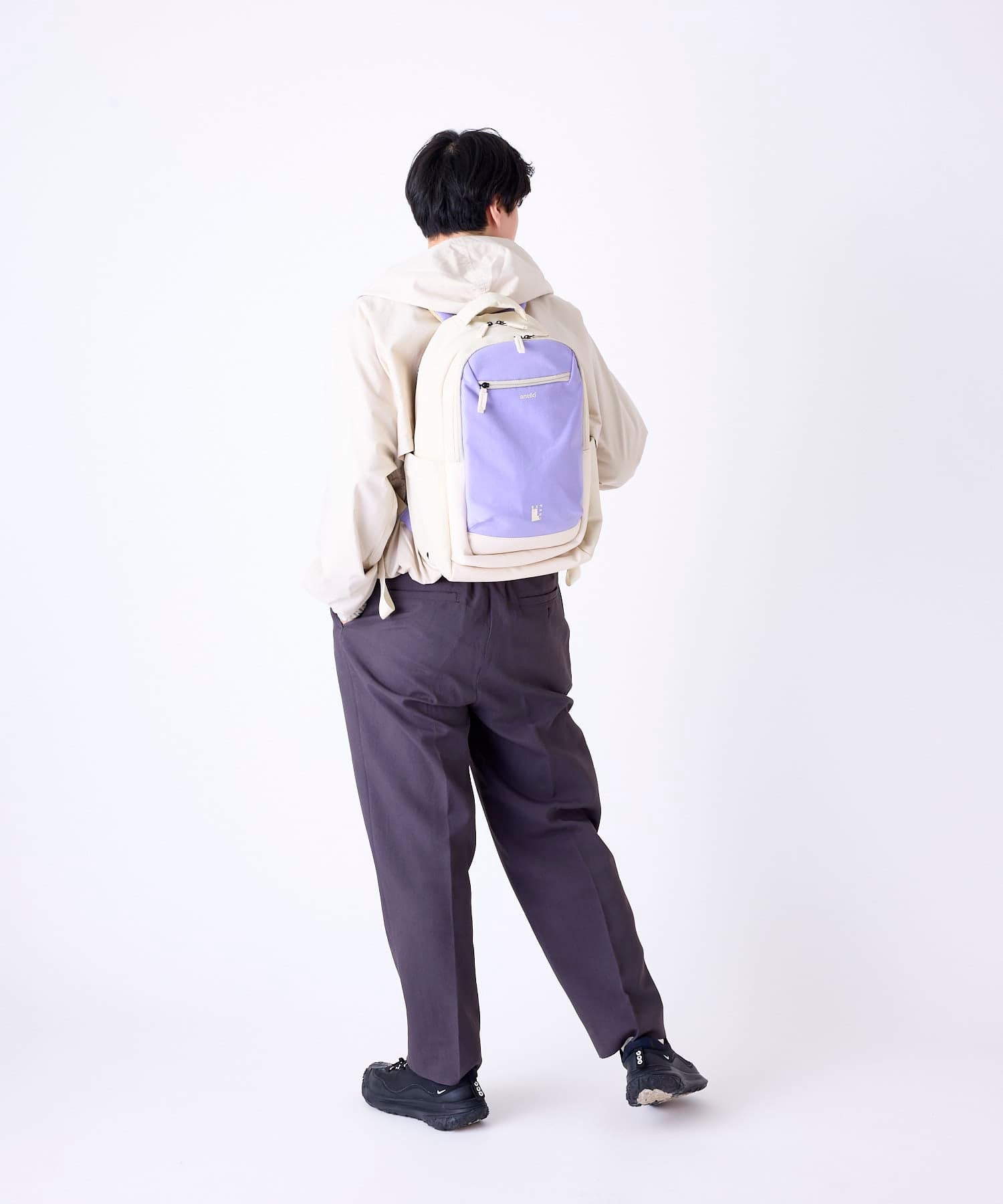 anello リュック バックパック　PC収納 A4収納 両面撥水 キャリーオン JASPERA ATB5144 ラベンダー