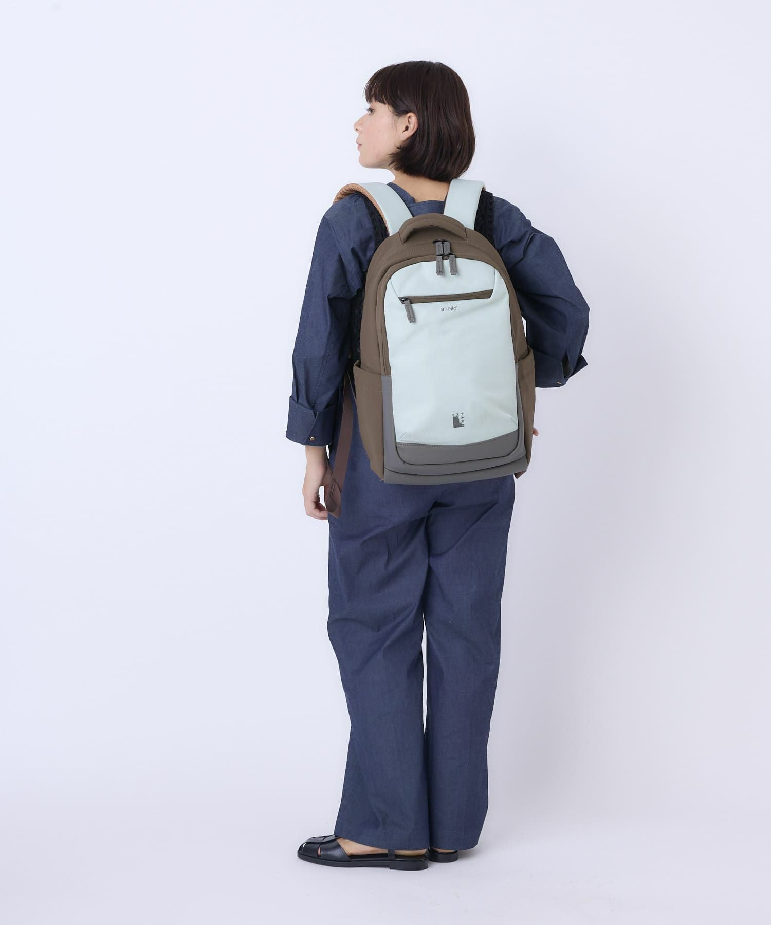 anello リュック バックパック　PC収納 A4収納 両面撥水 キャリーオン JASPERA ATB5144 サックス