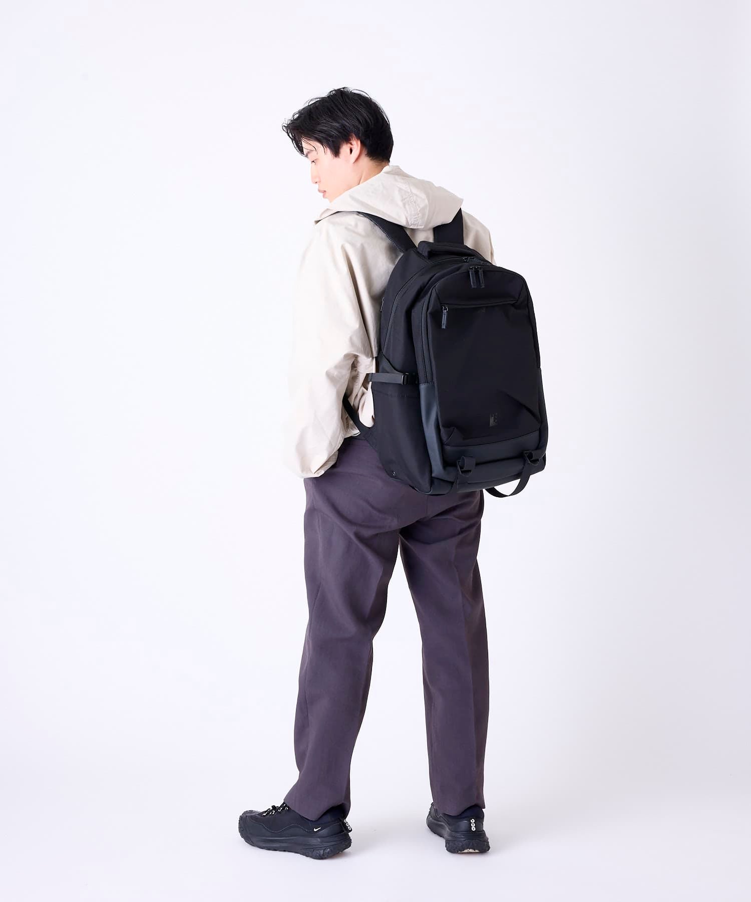 anello リュック バックパック PC収納 A4収納 両面撥水 キャリーオン JASPERA ATB5146 ブラック