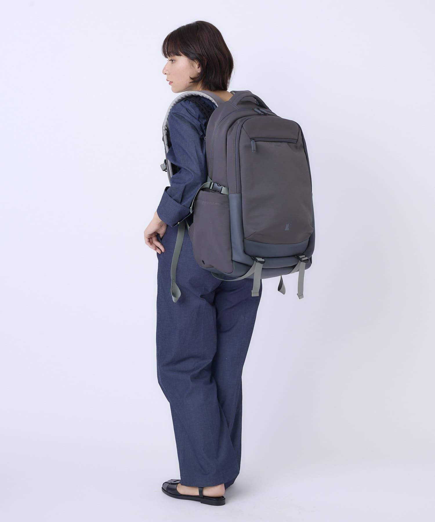 anello リュック バックパック PC収納 A4収納 両面撥水 キャリーオン JASPERA ATB5146 グレー