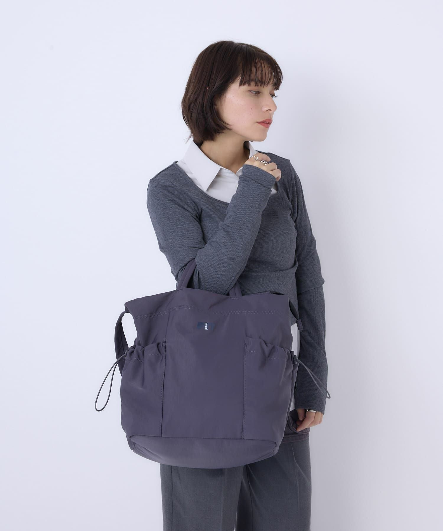 anello FIT FLOOP ショルダーバッグ A4 両面撥水 ATR0402 ダークグレー